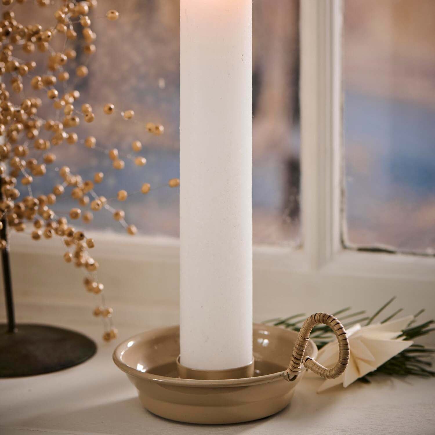 Bambus-Kerzenhalter mit Henkel für ø, 3,8 cm dicke Kerze (Beige) Ib Laursen