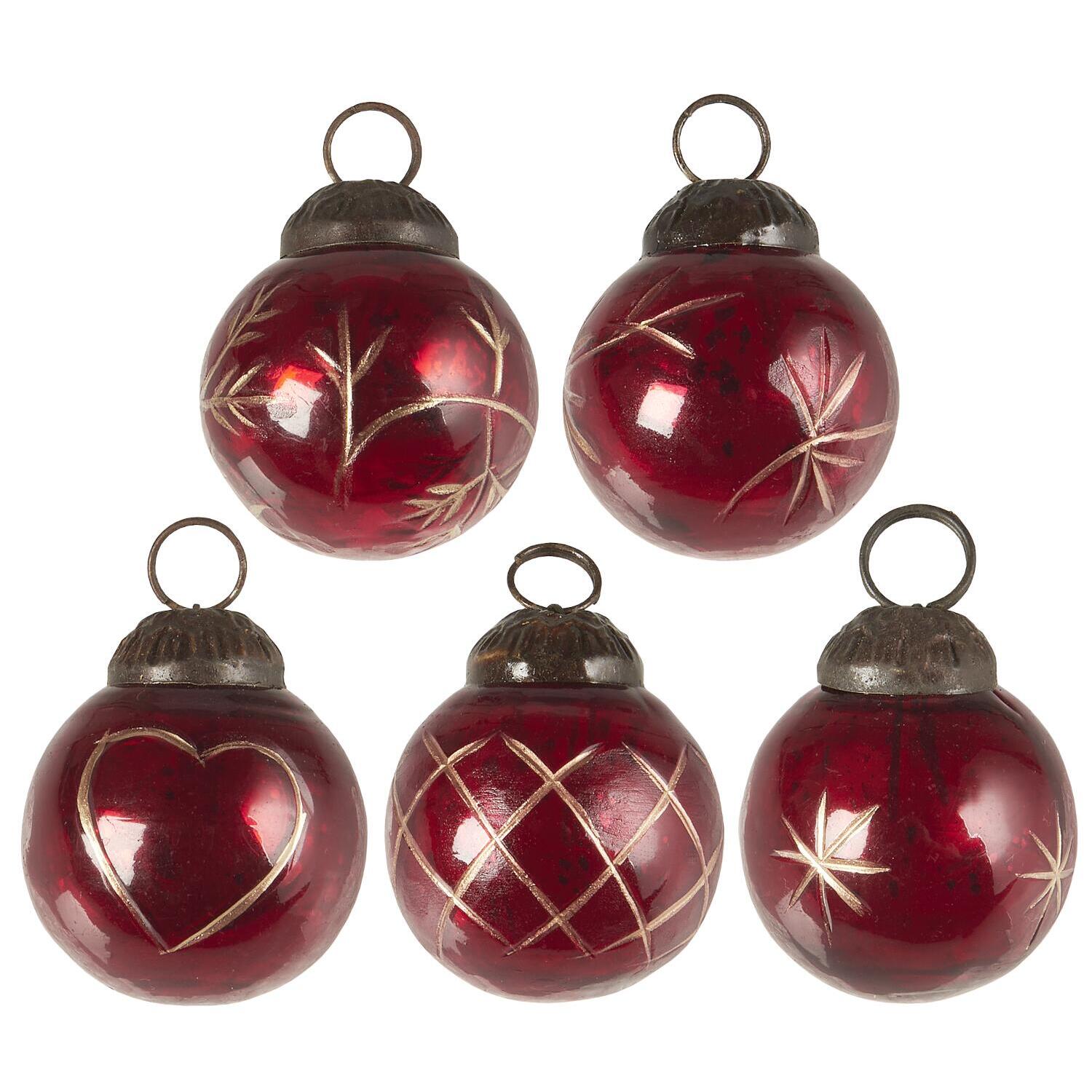 Weihnachtskugeln im Säckchen - Mini (Rot/Gold) Ib Laursen