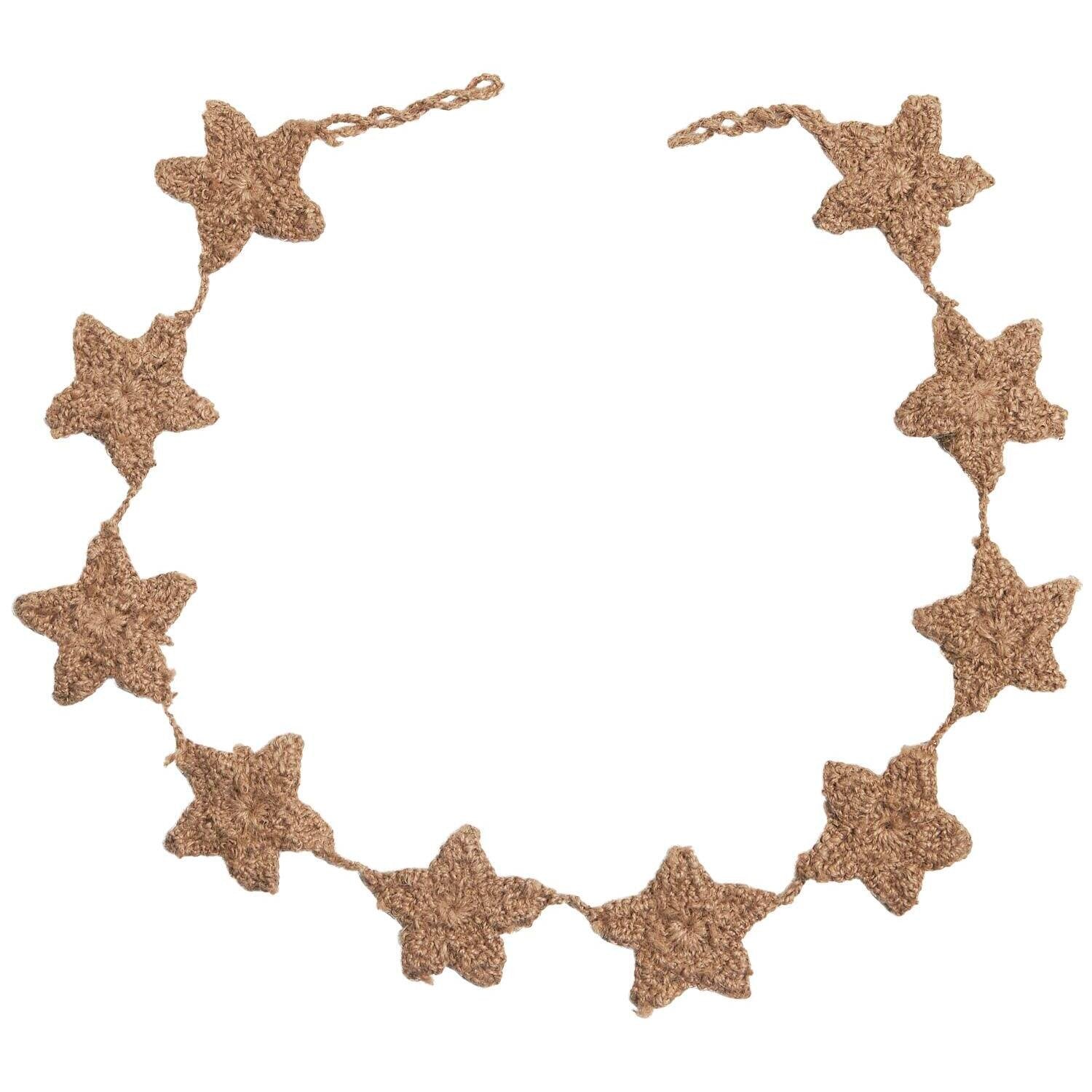 Girlande mit gehäkelten Sternen (Braun) Ib Laursen