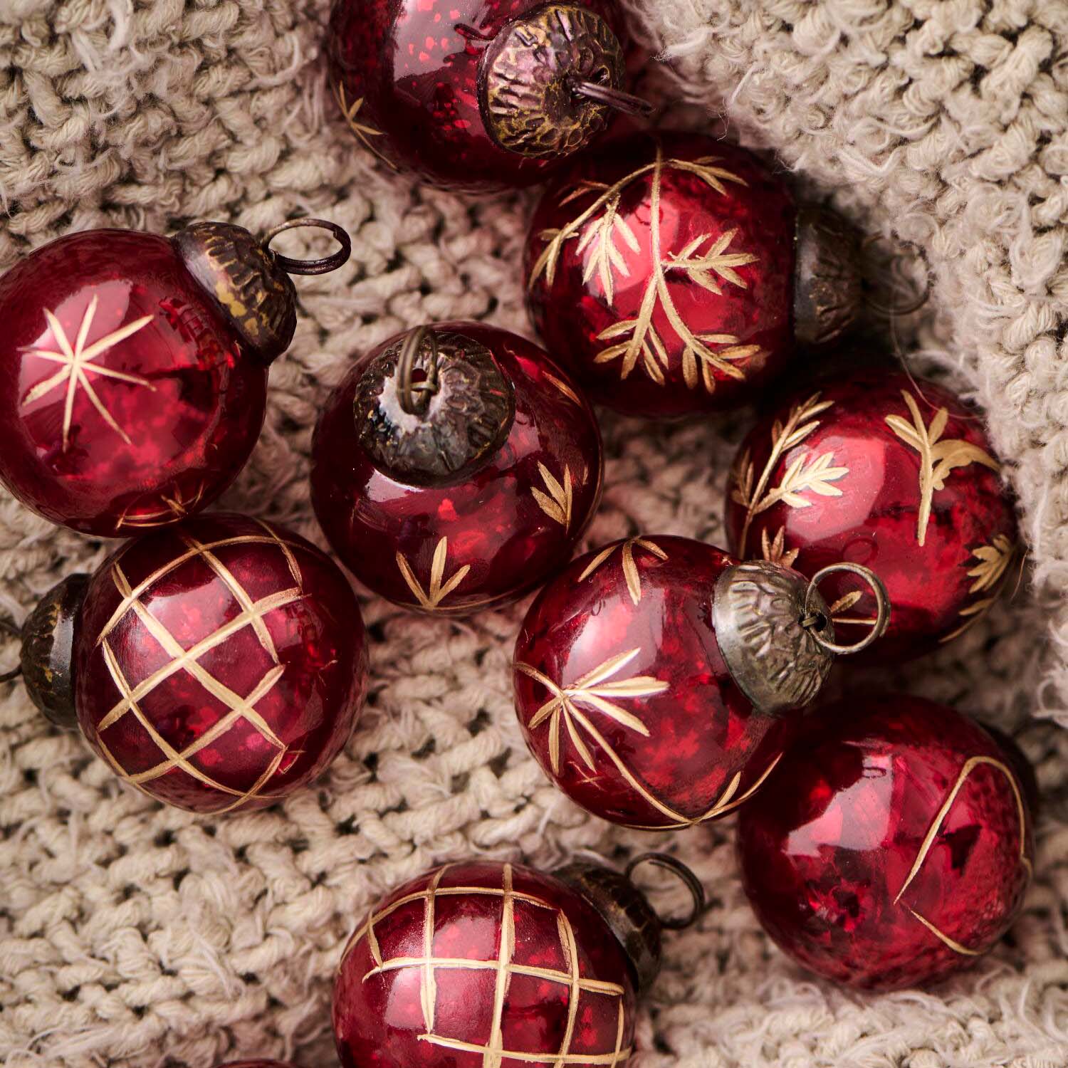 Weihnachtskugeln im Säckchen - Mini (Rot/Gold) Ib Laursen