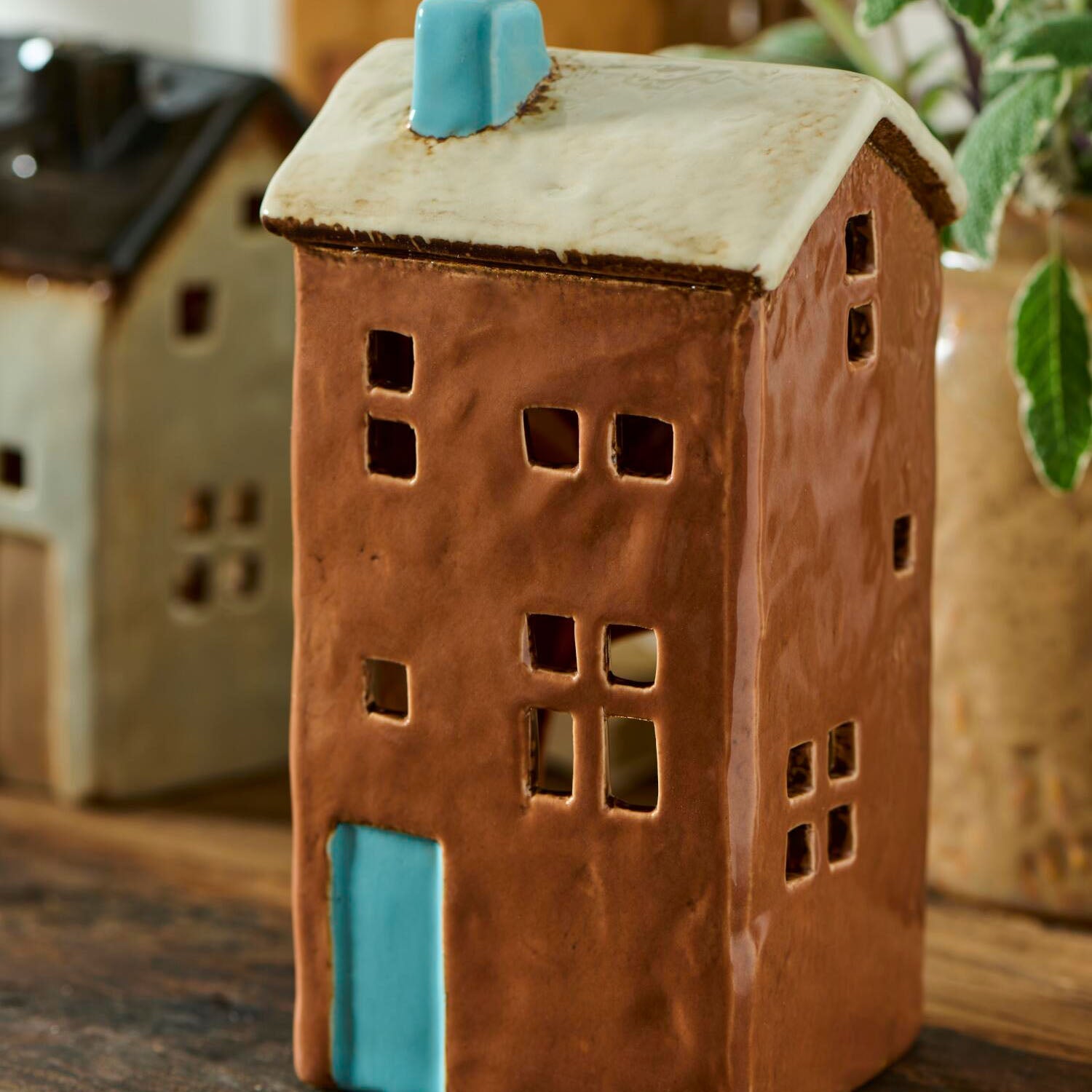 Teelicht-Haus "Brighton" - 11,3x7,5x13,2 cm (Türkis) Ib Laursen