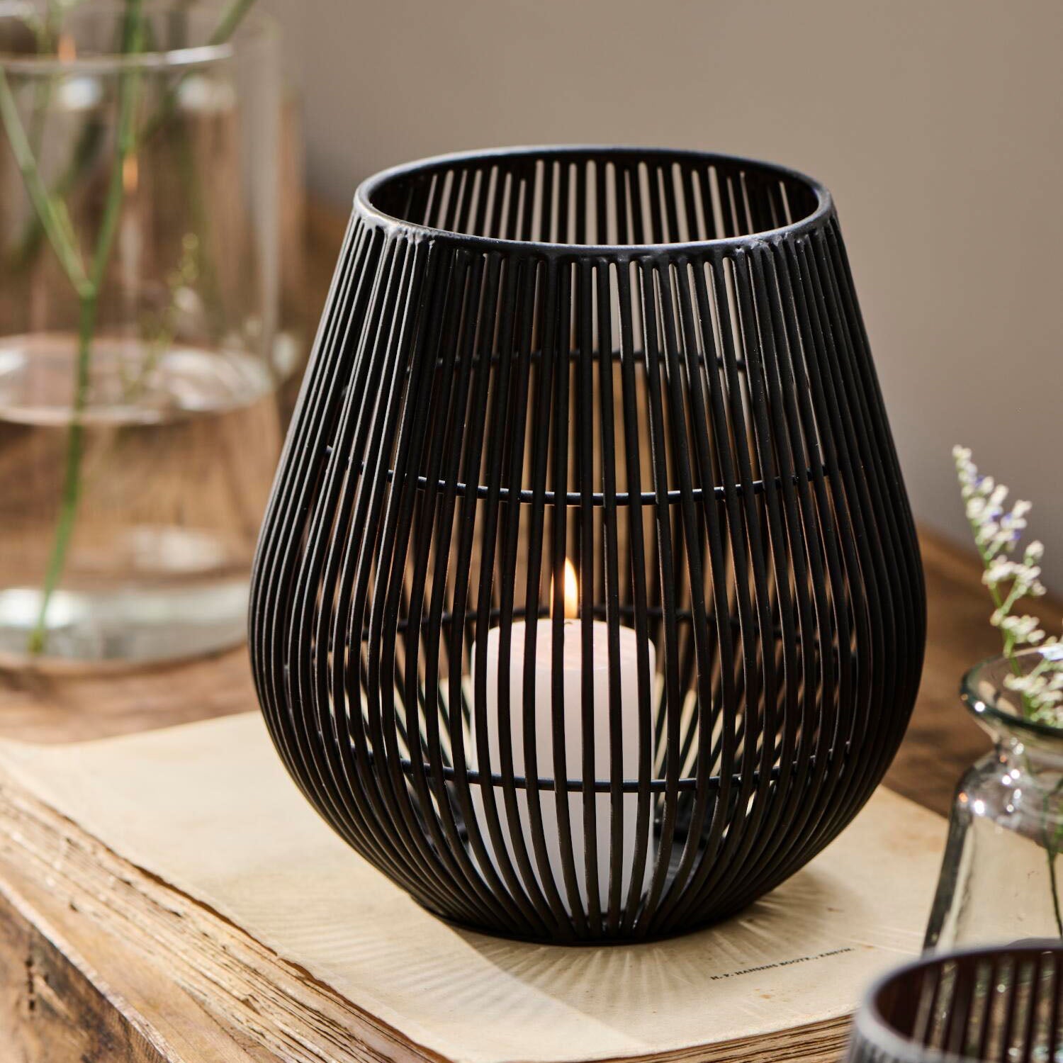 Laterne "Hurricane Helsinki" - 14x16,5 cm (Schwarz) Ib Laursen