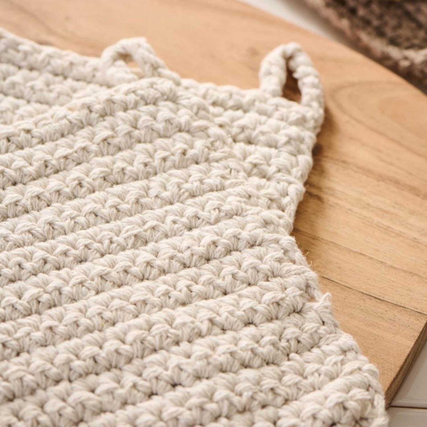 gehäkelte Topflappen - 80x20 cm (Hellbeige) Ib Laursen