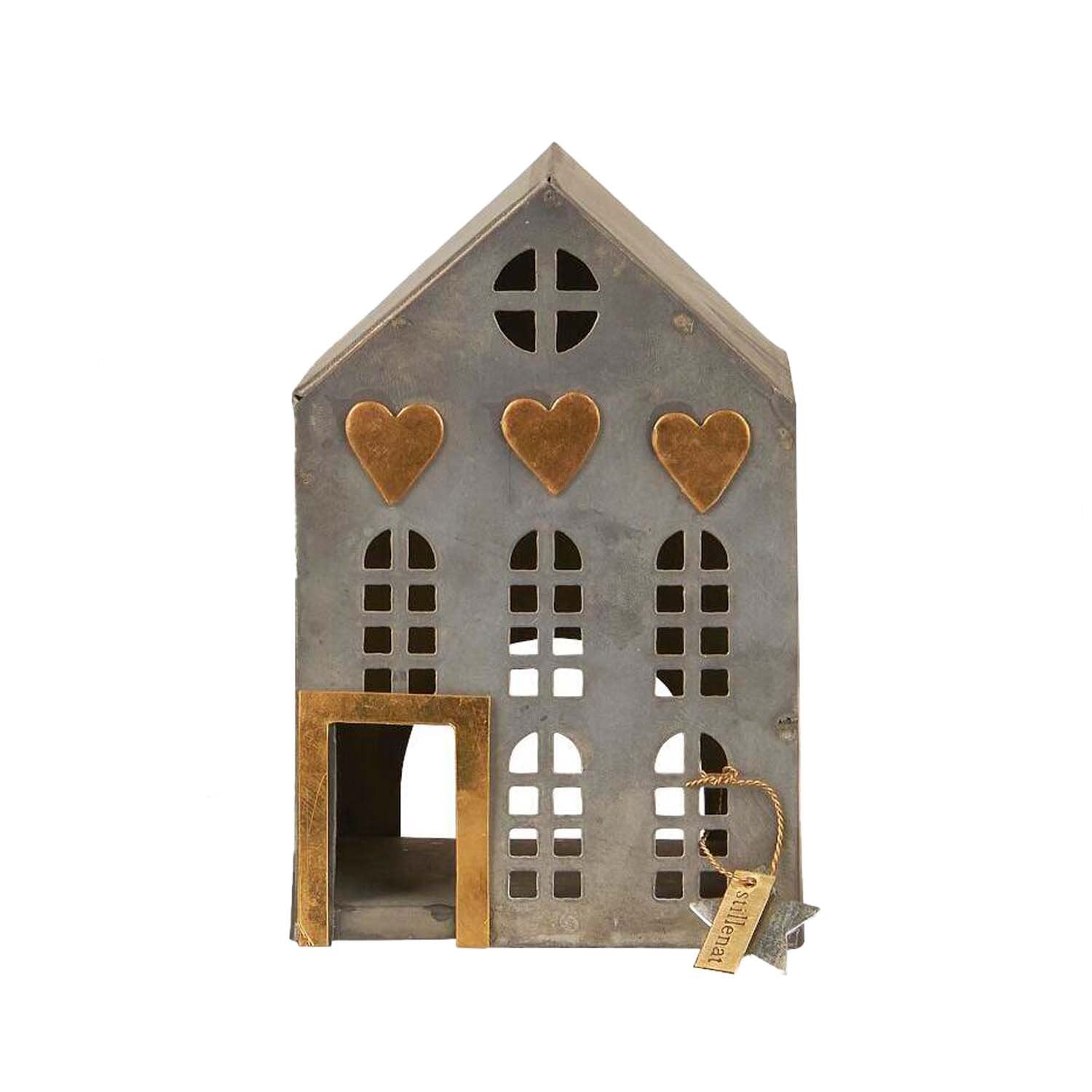Teelichthalter "Haus mit 5 Fenster" (Silber) Ib Laursen