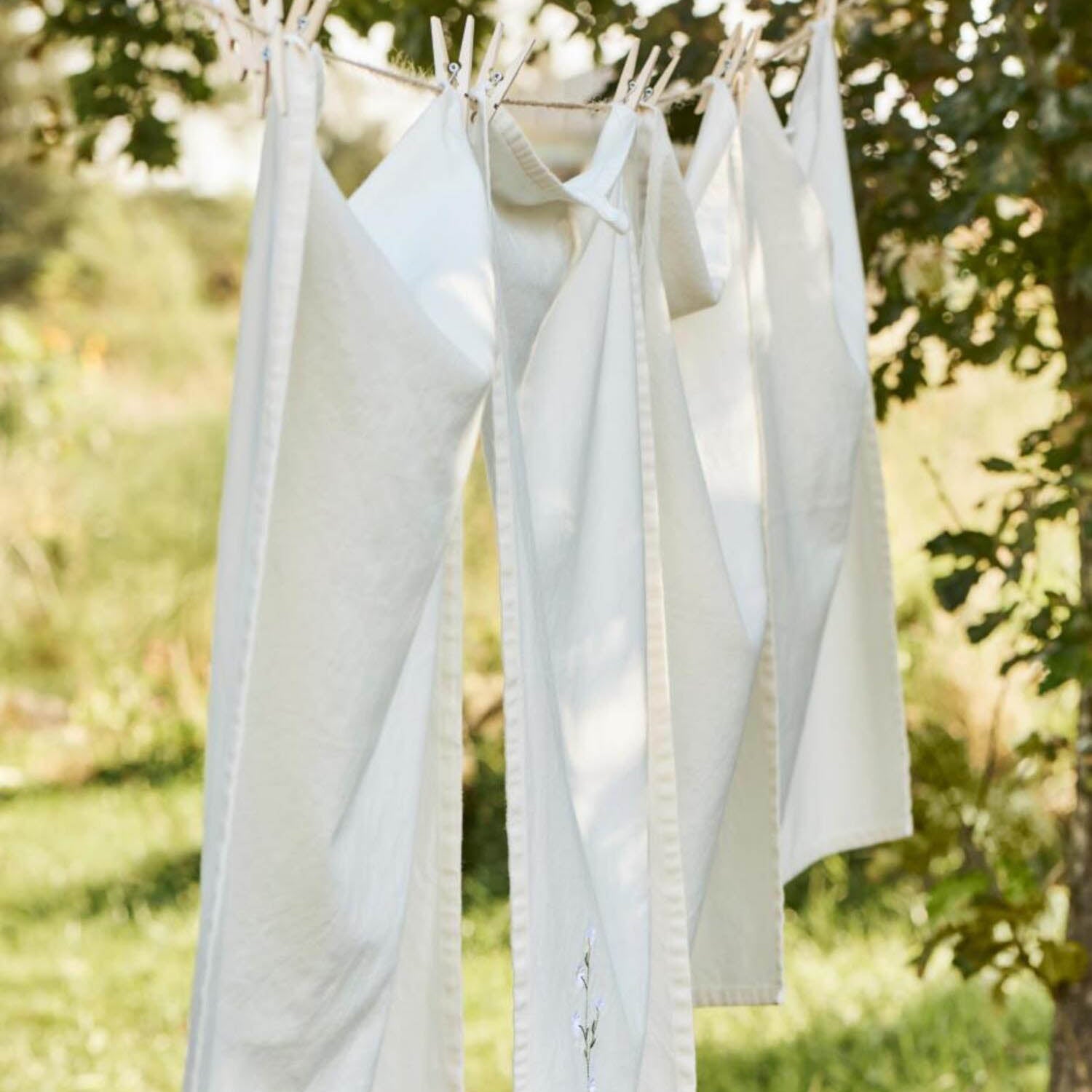 Geschirrtuch "Flora" - 50x70 cm (Weiß/Butter Cream) Ib Laursen