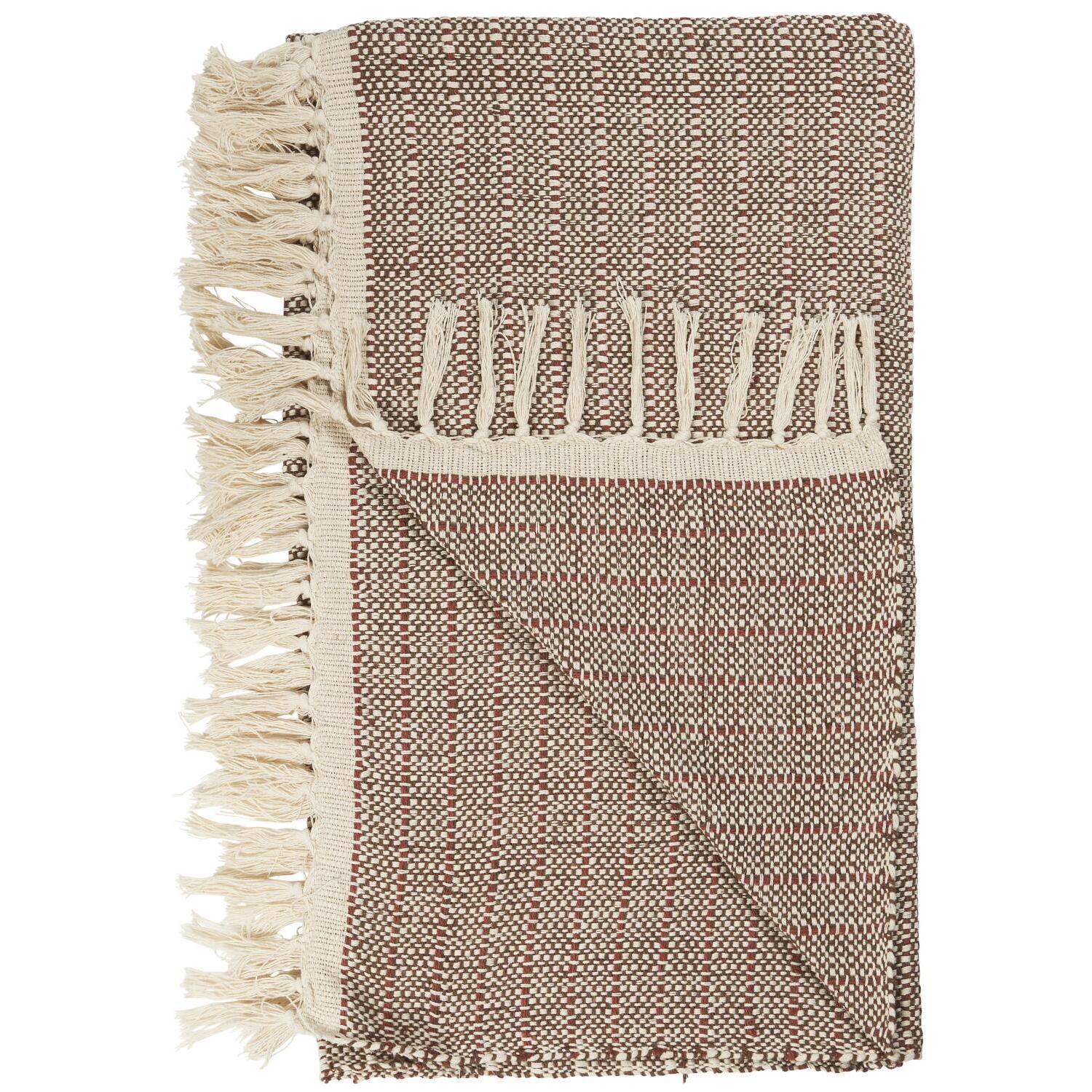 Plaid - 160x130 cm (Natur/Braun/Rost) Ib Laursen