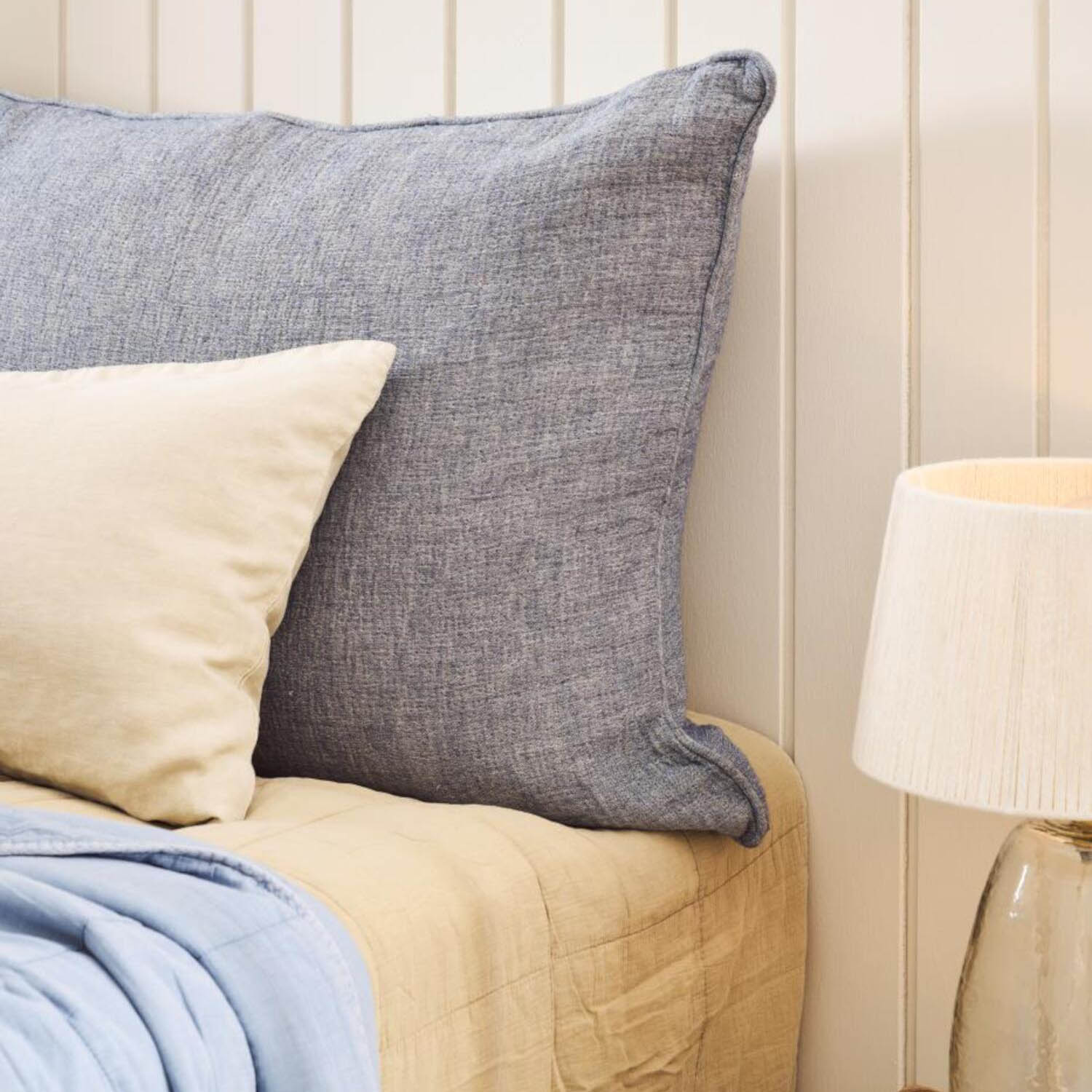 Kissenbezug für Kopfteilkissen - 90x60 cm (Historical Blue Melange) Ib Laursen