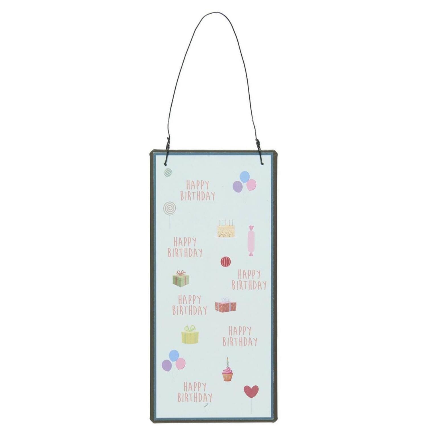 Metallschild "Happy Birthday" - 7x15cm Ib Laursen