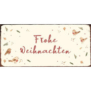 Metallschild "Frohe Weihnachten" - 15x7 cm (Beige/Bunt) Ib Laursen