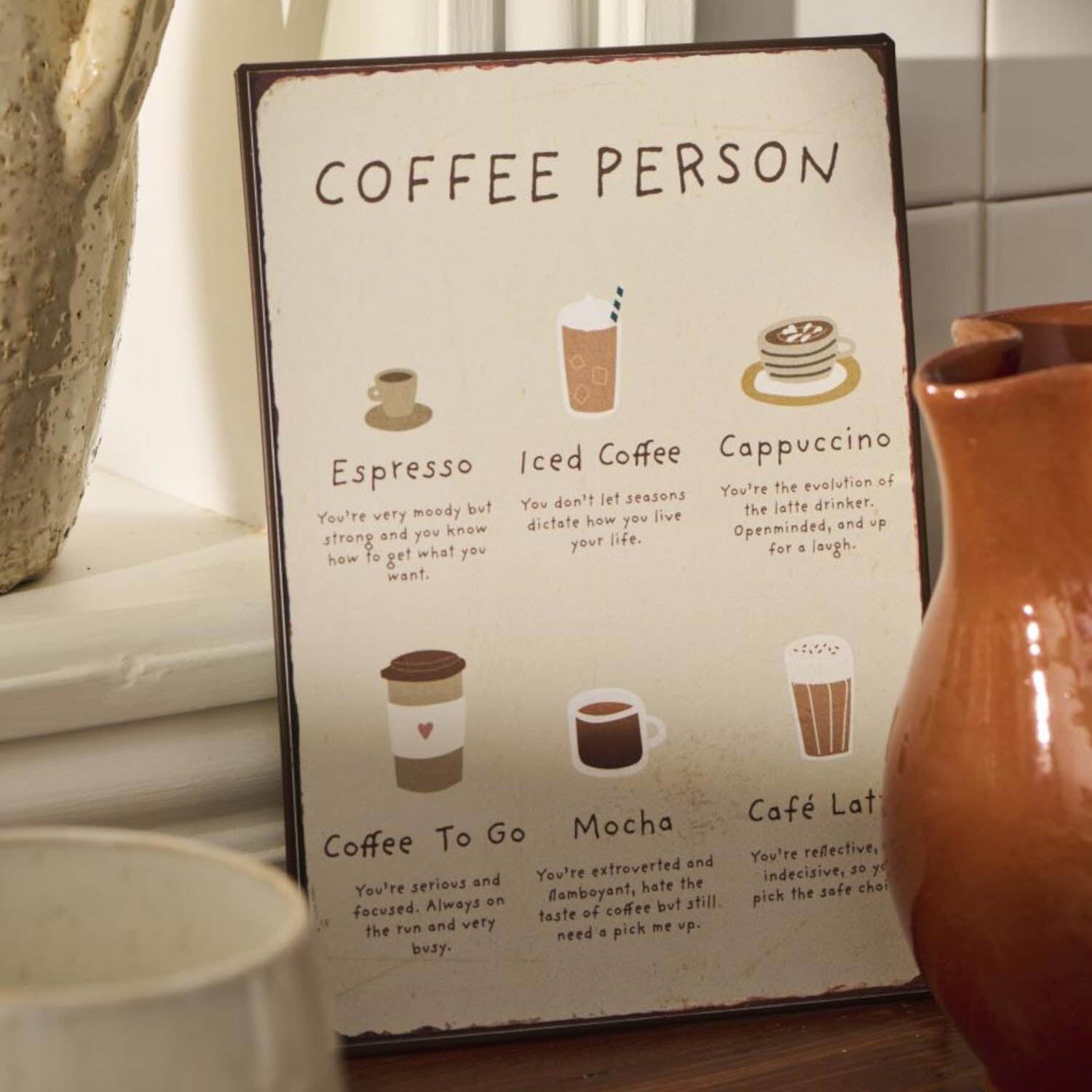 Metallschild "Coffee Person" - 14x20 cm (Braun) Ib Laursen
