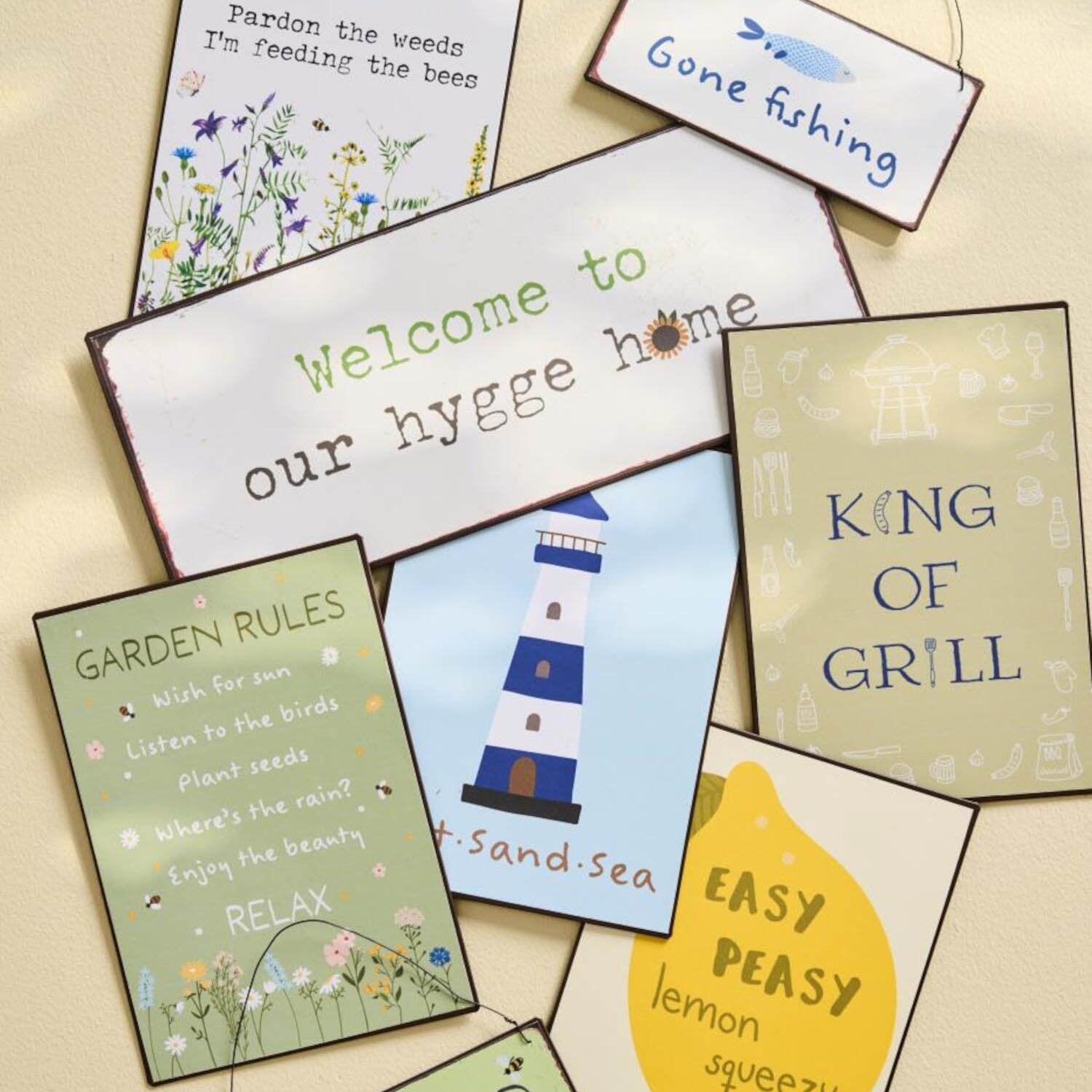 Metallschild "King of Grill" - 14x20 cm (Creme) Ib Laursen