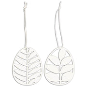 Scherenschnitt im 2er-Set "Ei mit Blattmuster" (Weiß) Ib Laursen