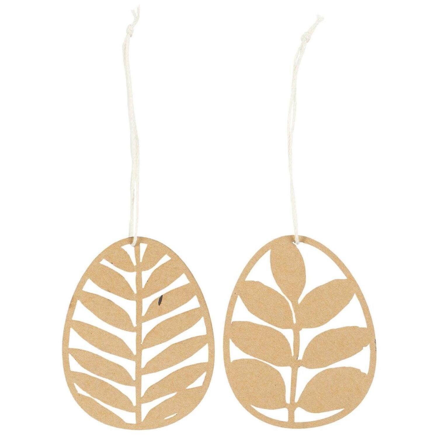 Scherenschnitt im 2er-Set "Ei mit Blattmuster" (Braun) Ib Laursen