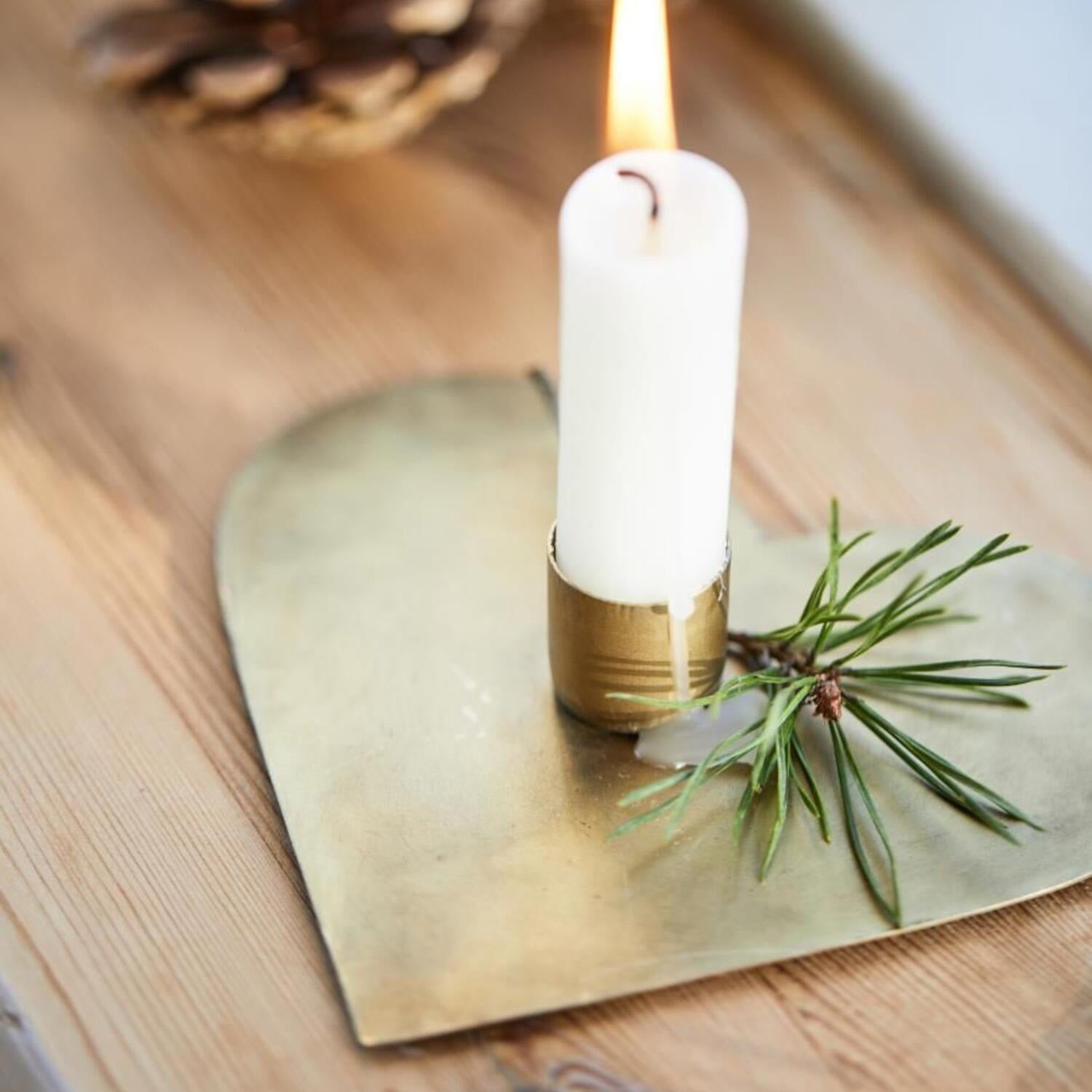 Kerzenhalter für Stabkerzen "Herz" (Gold) Ib Laursen