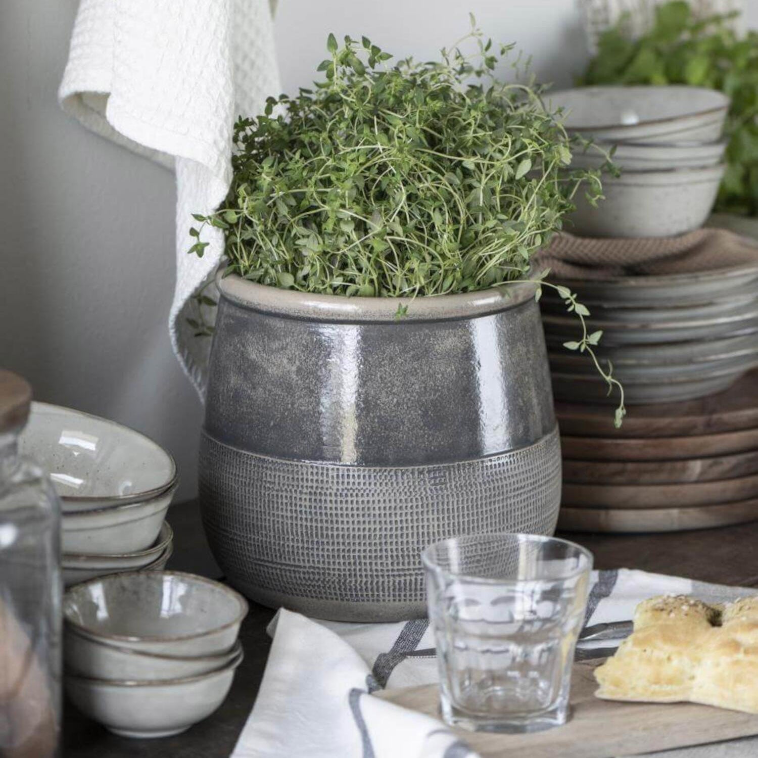 Deko-Topf "Harald" - ø, 20 cm (Dunkelgrau) Ib Laursen