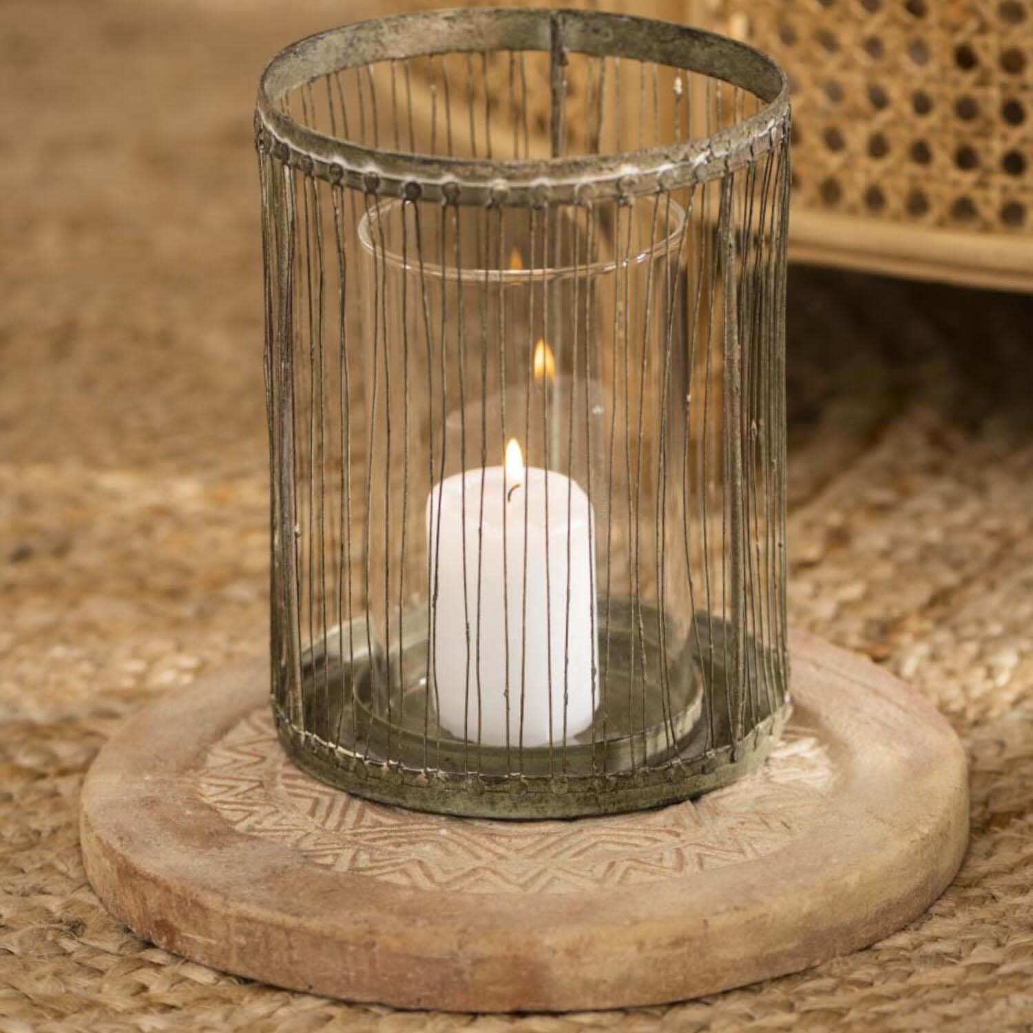 Laterne "Hurricane" - 12,5x16 cm (Grau) Ib Laursen