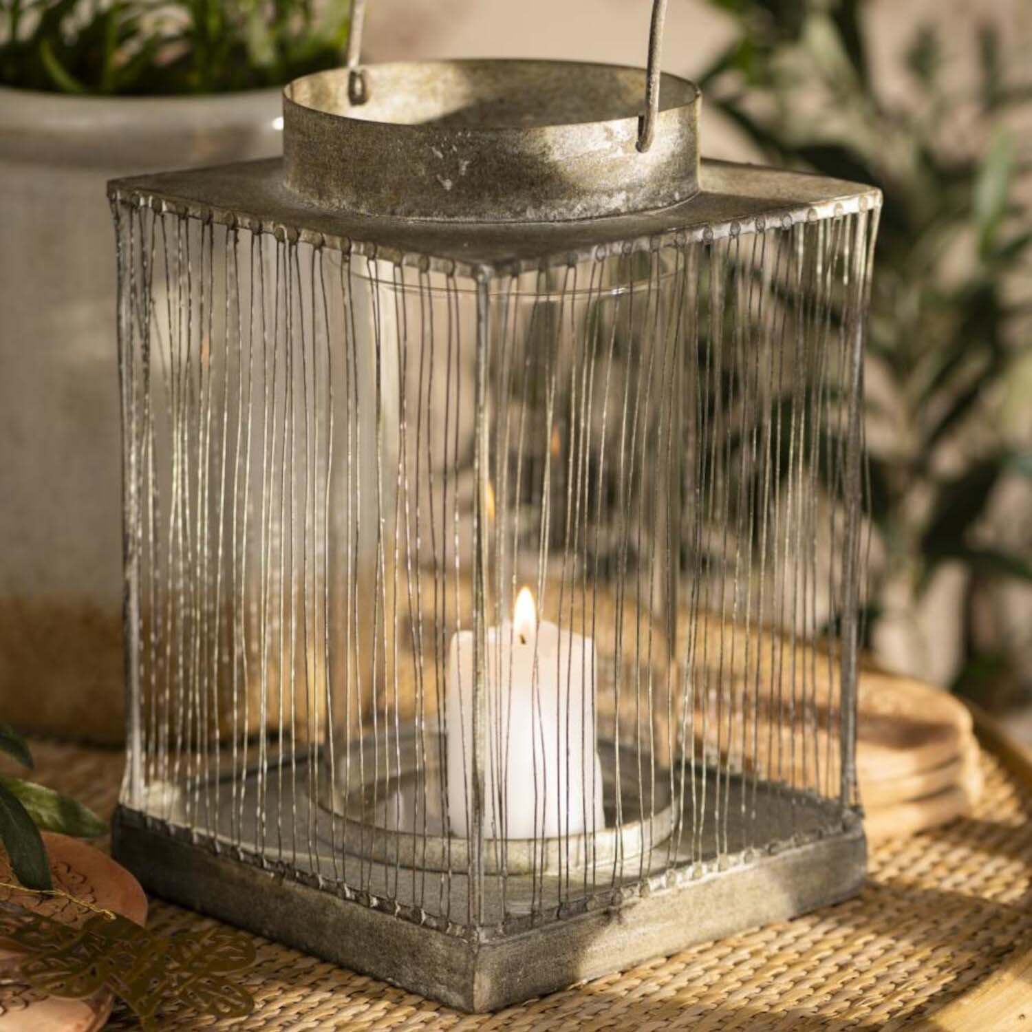 Laterne "Hurricane" - 15x15x23 cm (Grau) Ib Laursen