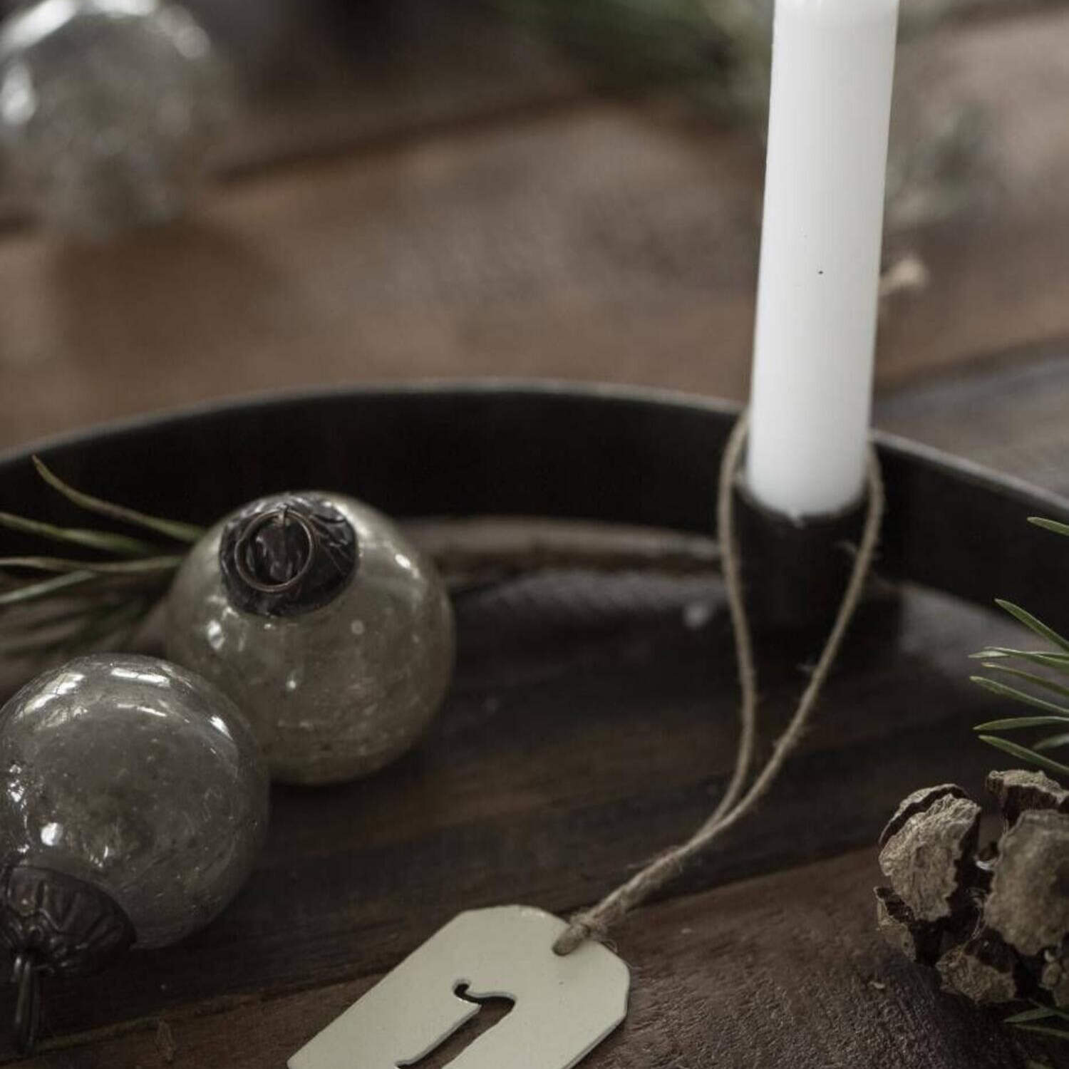 Adventskerzenhalter für dünne Kerzen "Stillenat" - 25,5 cm (Messing) Ib Laursen