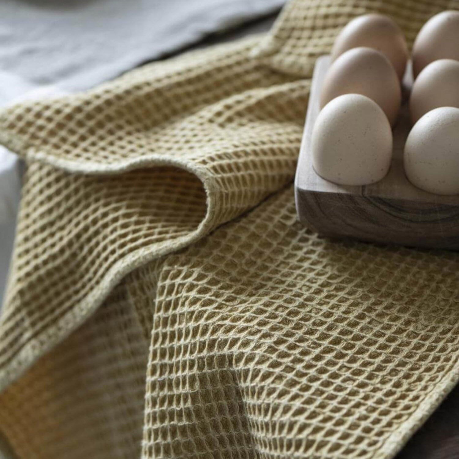 Geschirrtuch mit Waffelmuster (Gelb) Ib Laursen