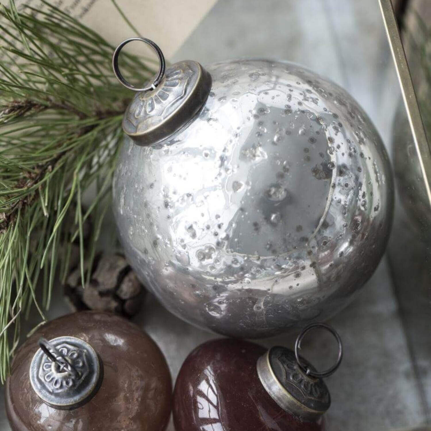 Weihnachtskugel "Pebbled" - 5,8x6,5 cm (Faded Rose) Ib Laursen