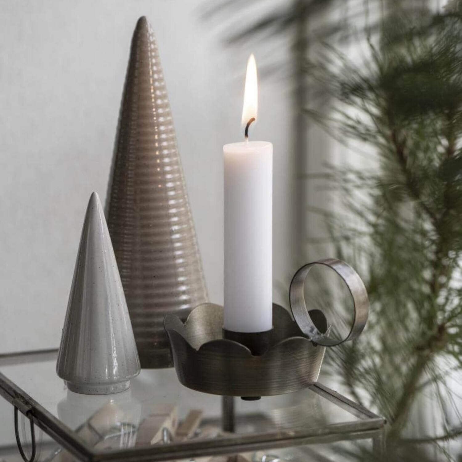 Kerzenhalter für Stabkerze - 8x6 cm (Metallic) Ib Laursen