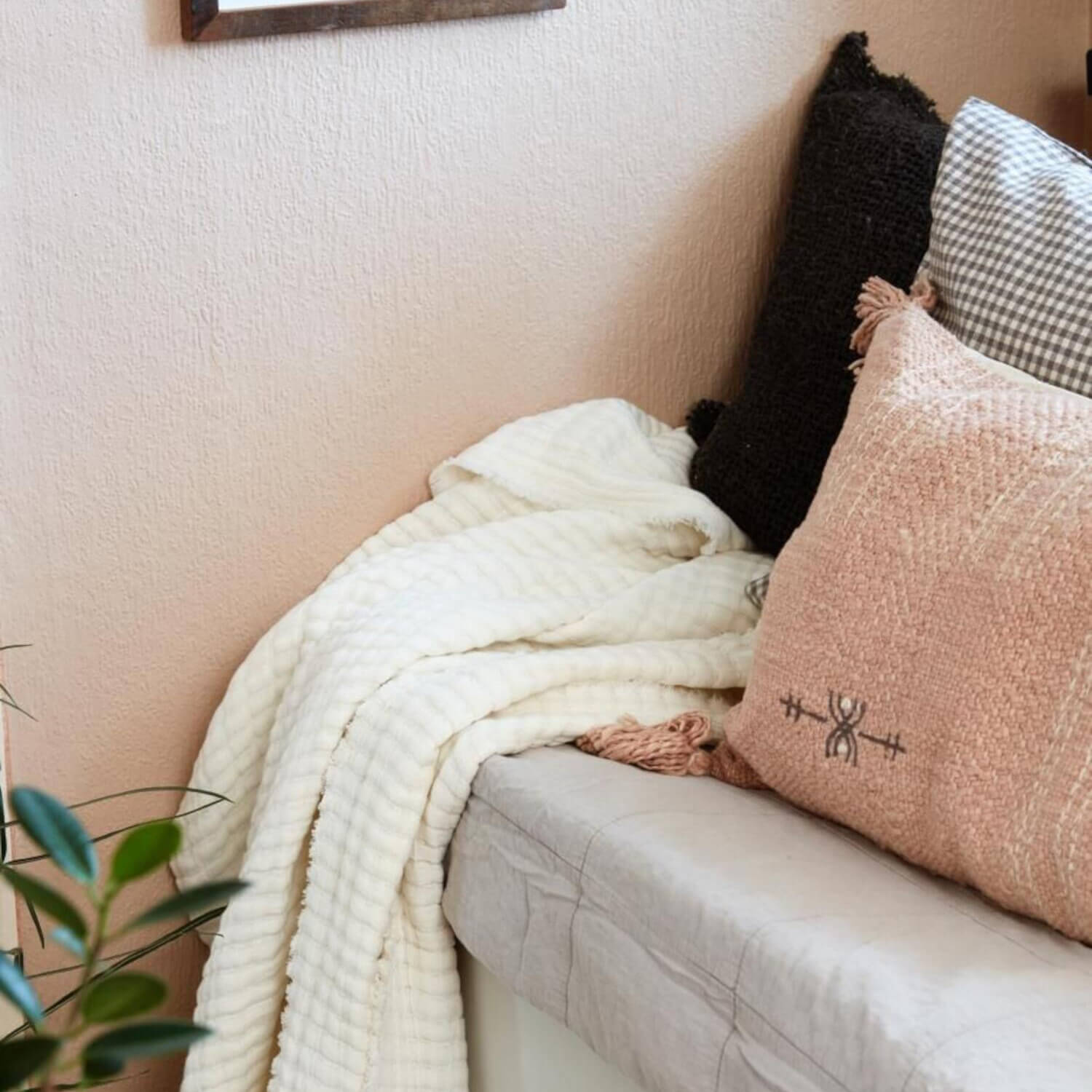 Gerippte Tagesdecke - 220x150 cm (Weiß) Ib Laursen