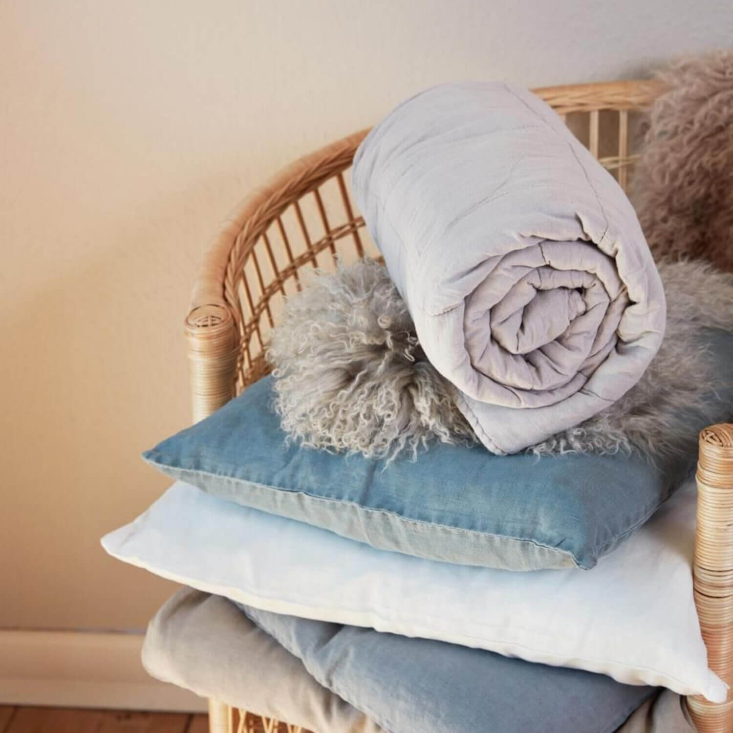 Gerippte Tagesdecke - 220x150 cm (Natur, Creme) Ib Laursen