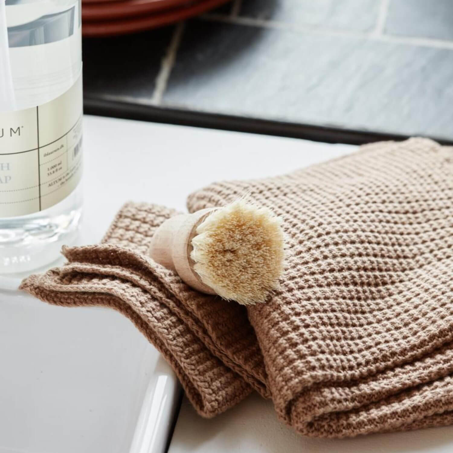 Gestricktes Handtuch - 60x40 cm (Braun) Ib Laursen