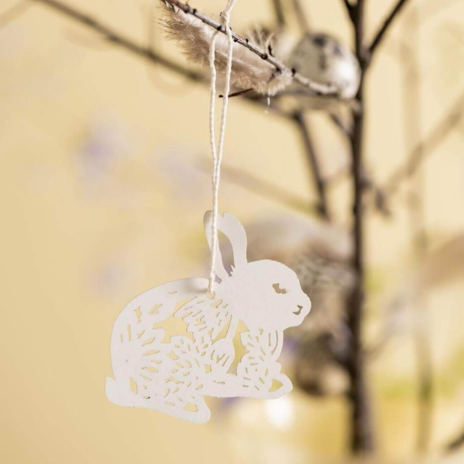 Scherenschnitt "Hase" im 2er-Set (Weiß) Ib Laursen