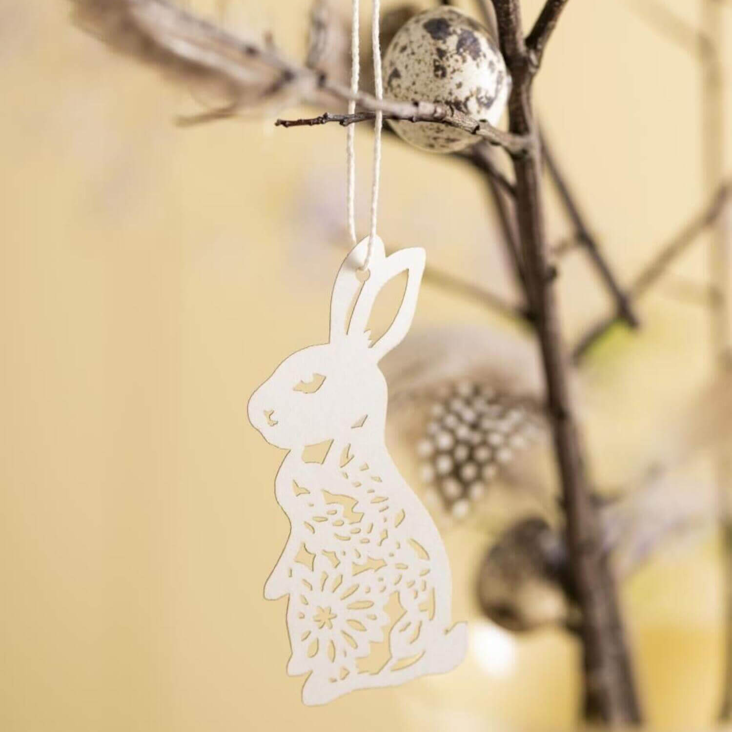 Scherenschnitt "Hase" im 2er-Set (Weiß) Ib Laursen