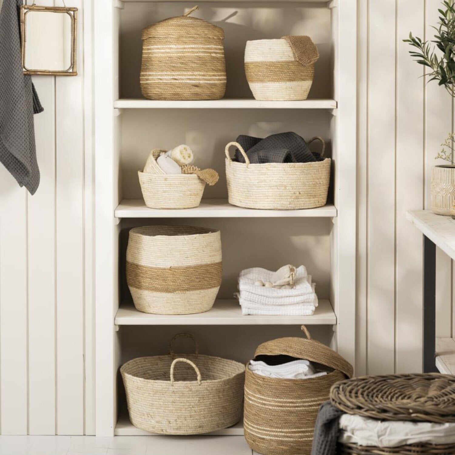 Korb - 29x26 cm (Creme/Natur) Ib Laursen