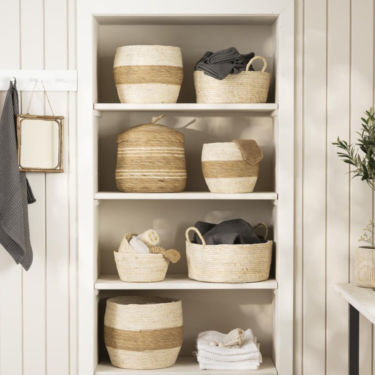 Korb - 23x23 cm (Creme/Natur) Ib Laursen