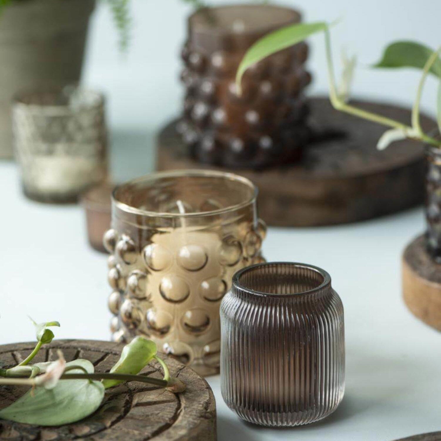 Teelichthalter aus Glas - 8 cm (Dunkelbraun) Ib Laursen