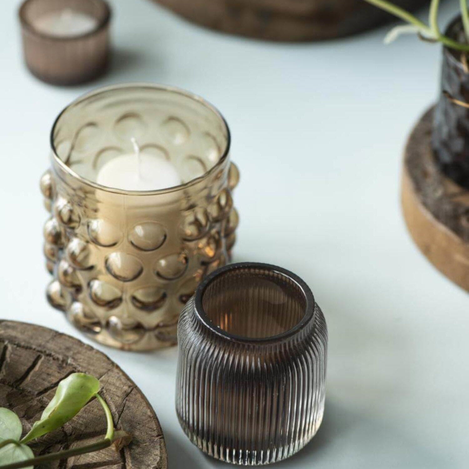 Teelichthalter aus Glas - 8 cm (Dunkelbraun) Ib Laursen