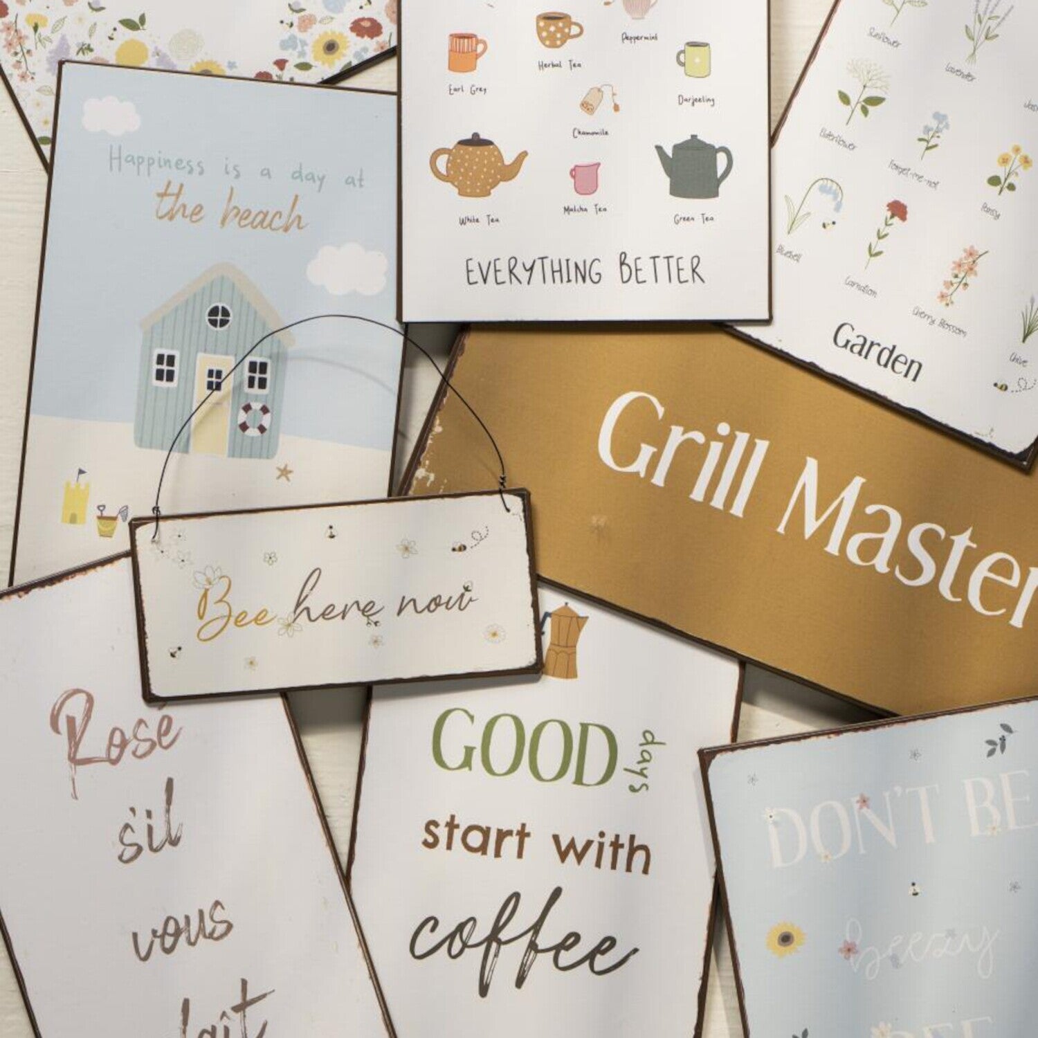 Metallschild "Grill Master" - 30,5x13 cm (Gelb/Weiß) Ib Laursen