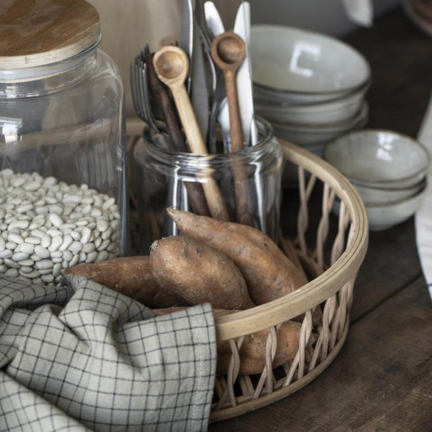 Geschirrtuch mit Karomuster (Braun) Ib Laursen