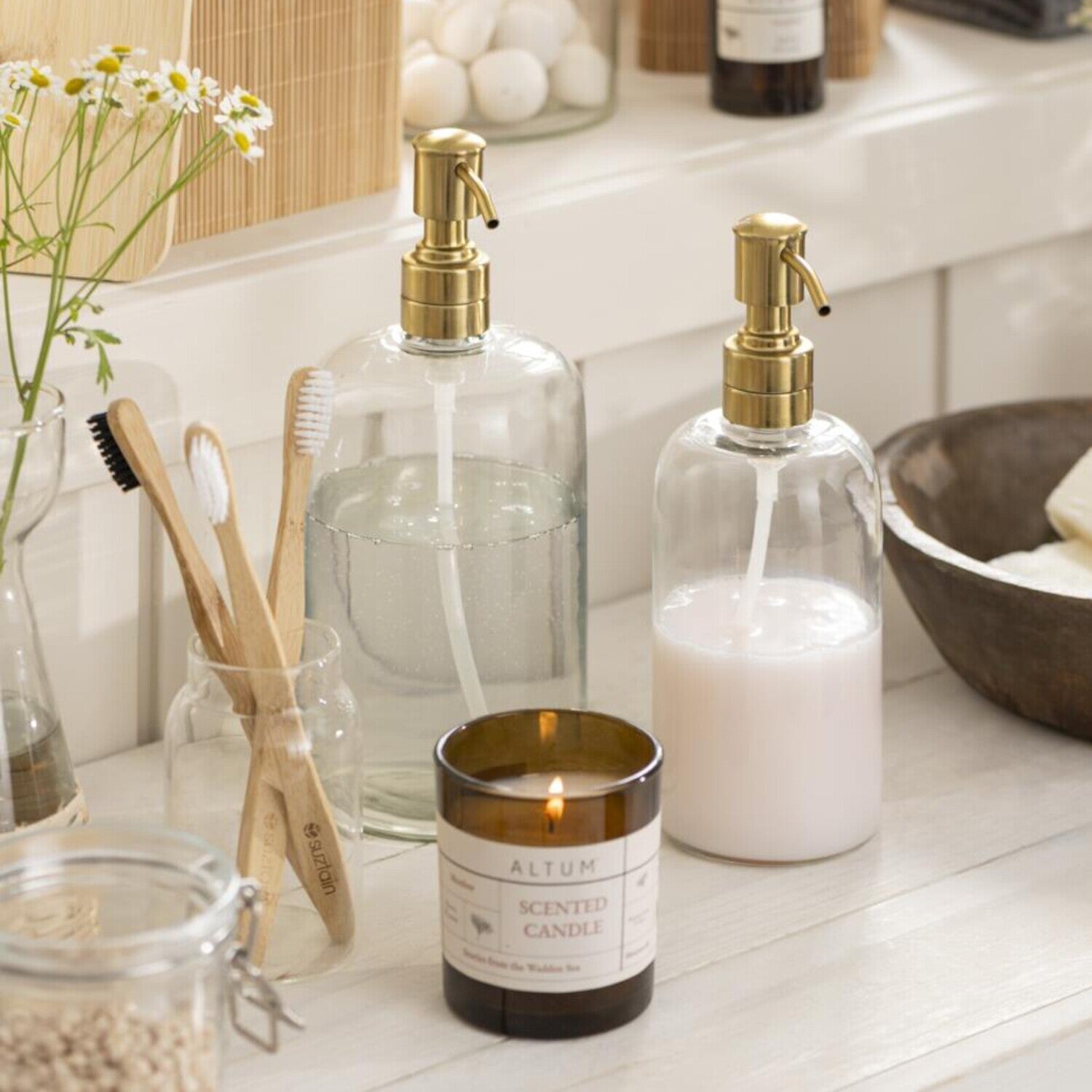 Seifenspender - 10x23 cm (Transparent/Messing) Ib Laursen