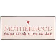 Metallschild "Motherhood the perfect mix of love" - 30,5x13 cm (Rot) Ib Laursen