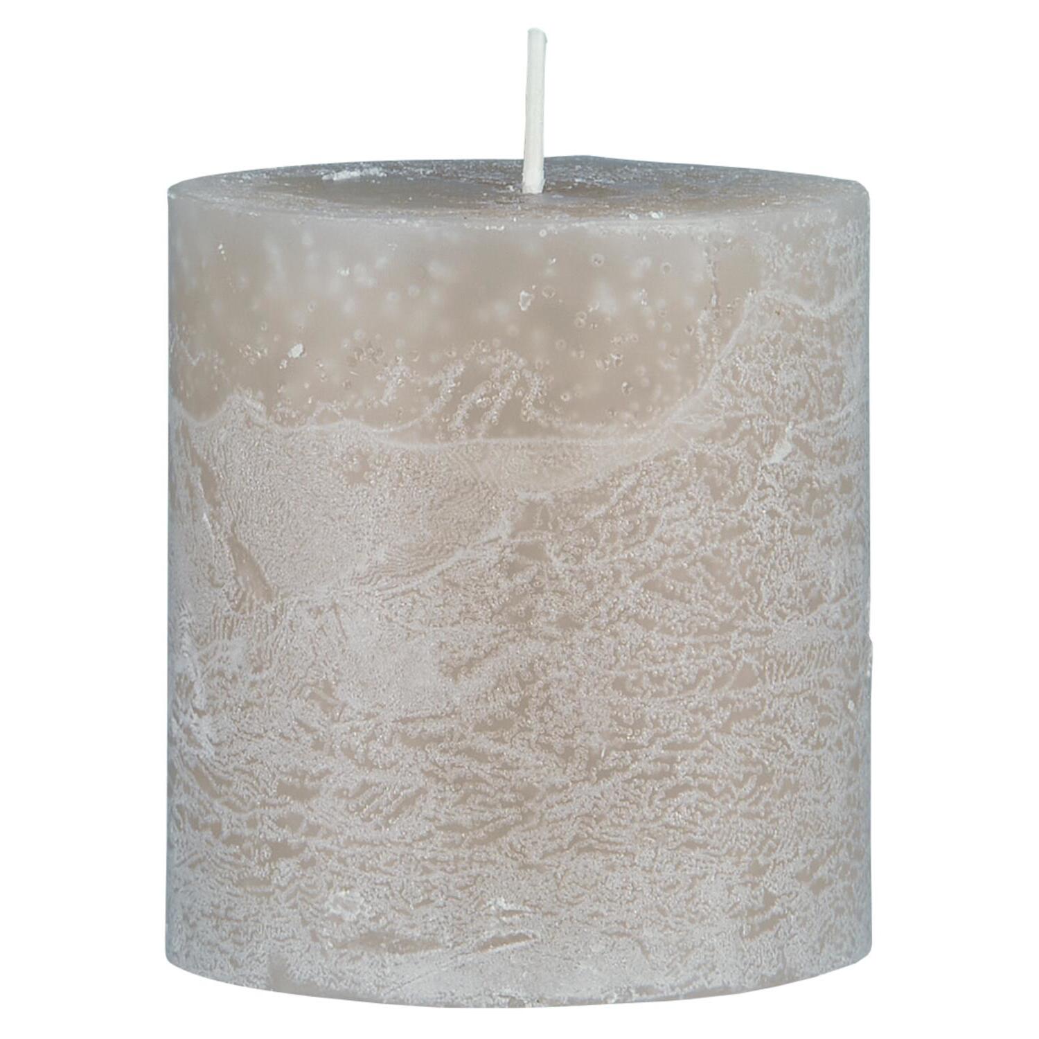 Rustikale Kerze - 7x7,5 cm (Graunatur) Ib Laursen