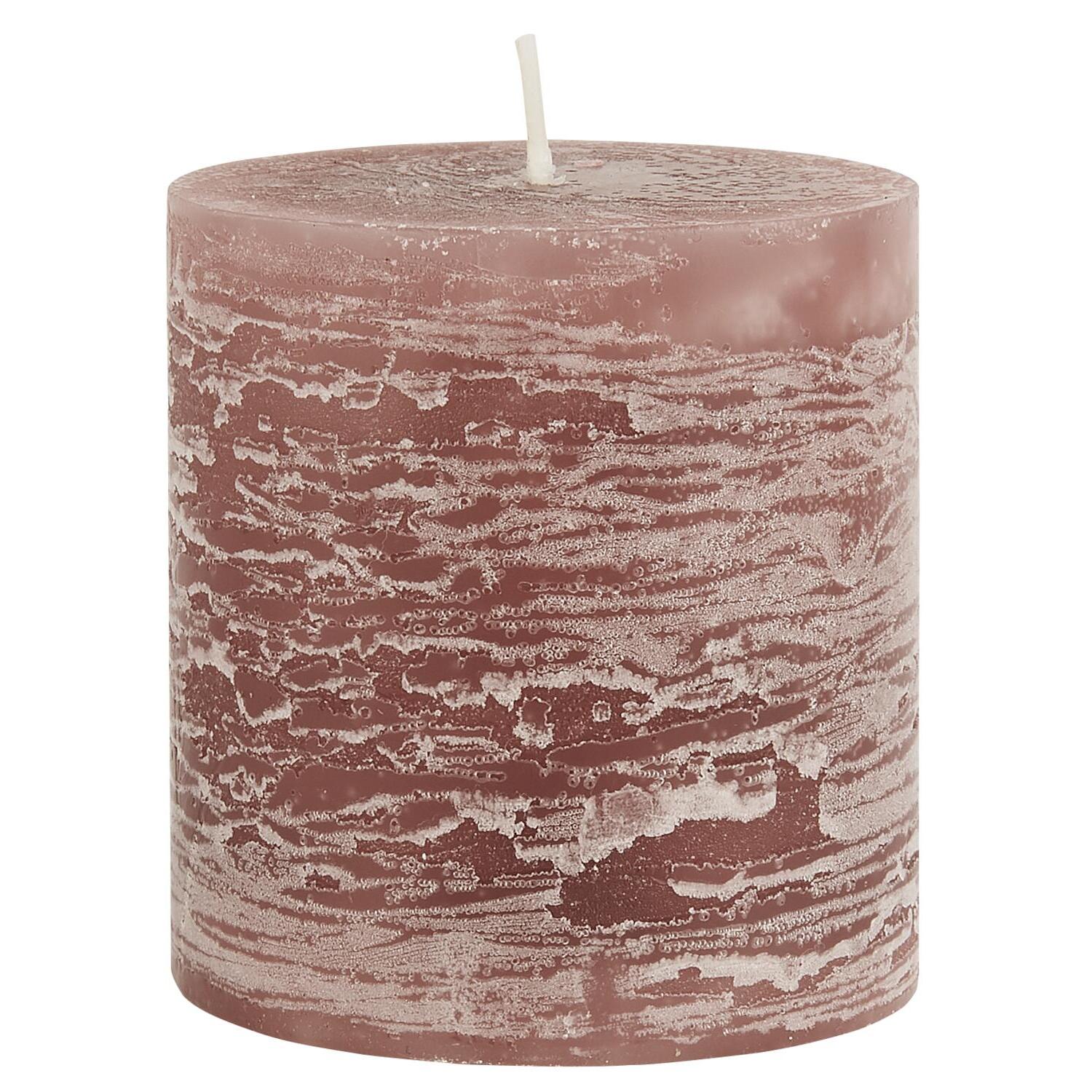Rustikale Kerze - 7x7,5 cm (Malva) Ib Laursen
