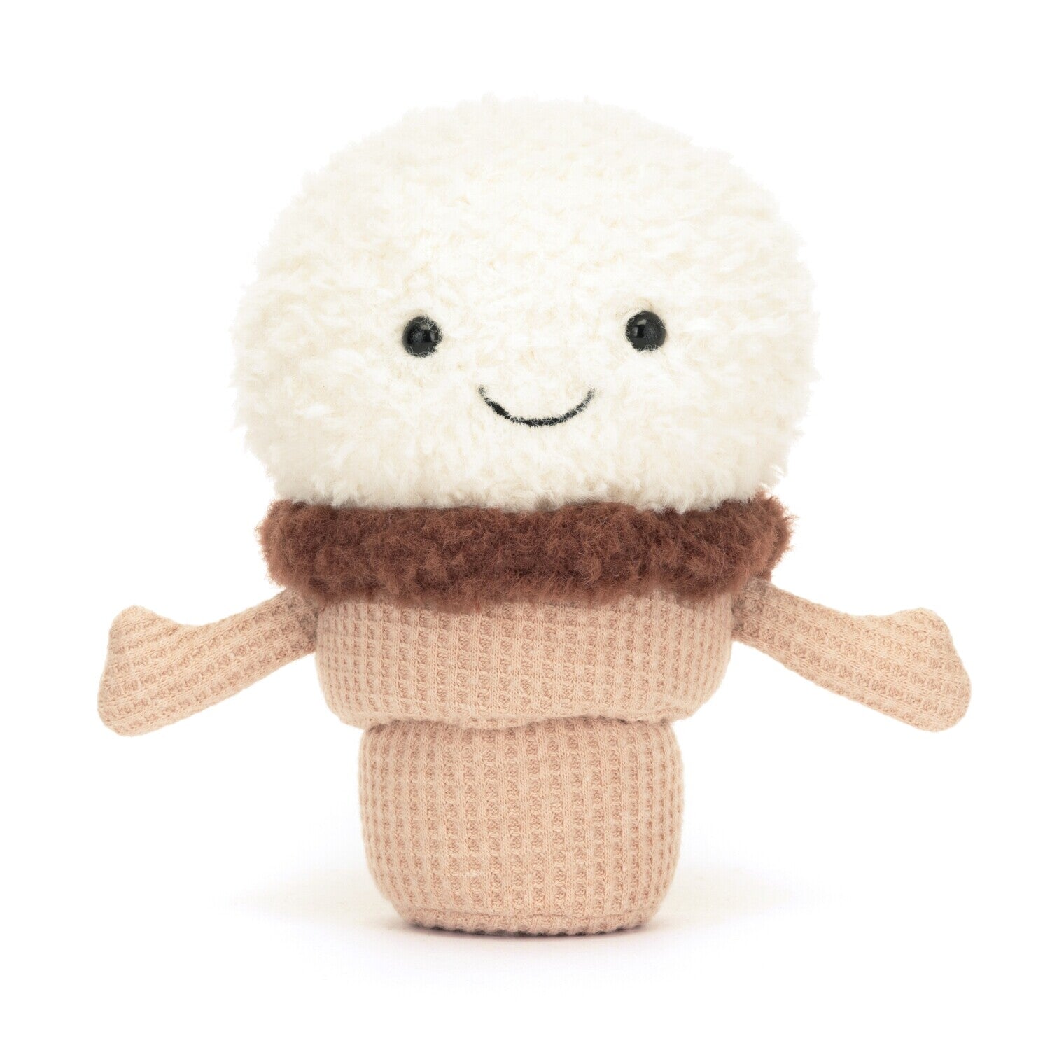 Kuscheltier Eistüte "Amuseable" - 14 cm (Weiß/Braun)