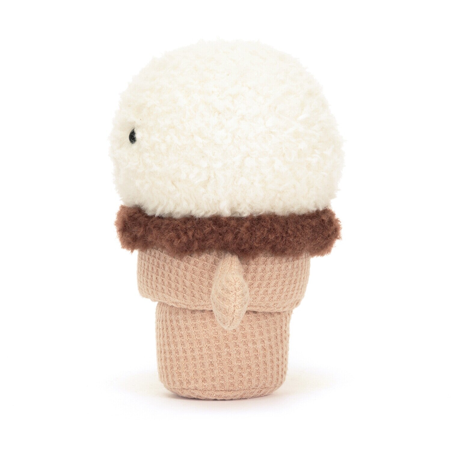 Kuscheltier Eistüte "Amuseable" - 14 cm (Weiß/Braun)