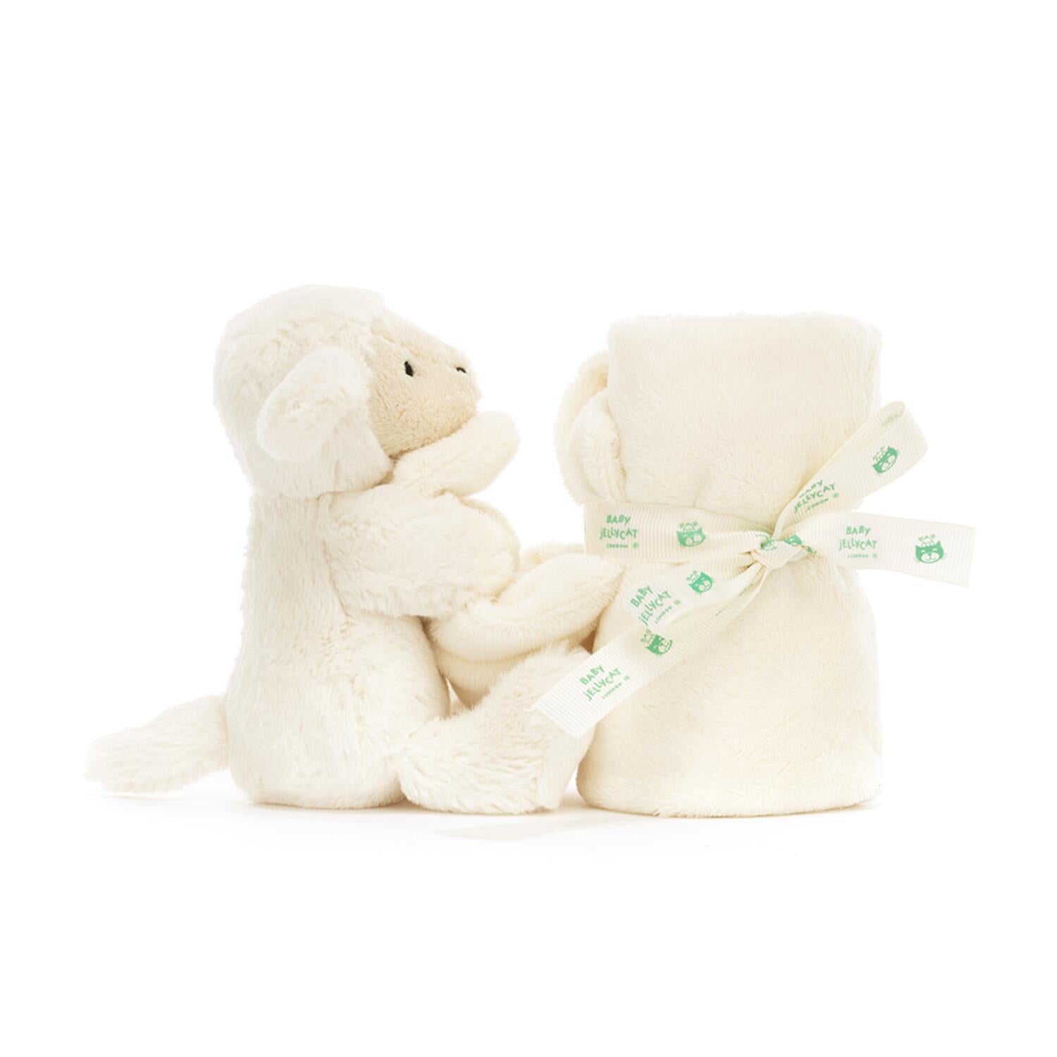 Kuscheltier Lamm mit Schmusedecke "Bashful" - 15x34x34 cm (Creme) Jellycat