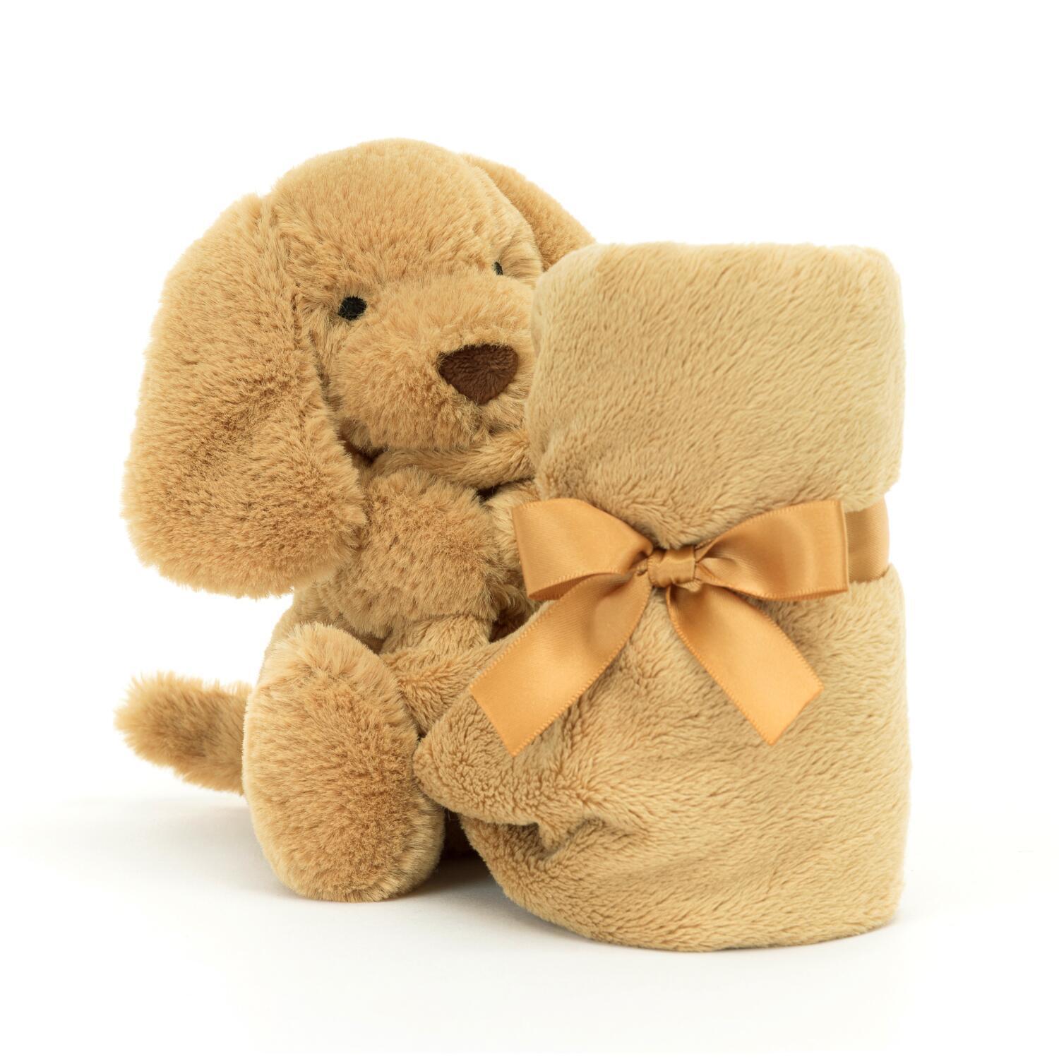Kuscheldecke "Bashful Toffee Puppy" - 34 cm (Braun) Jellycat