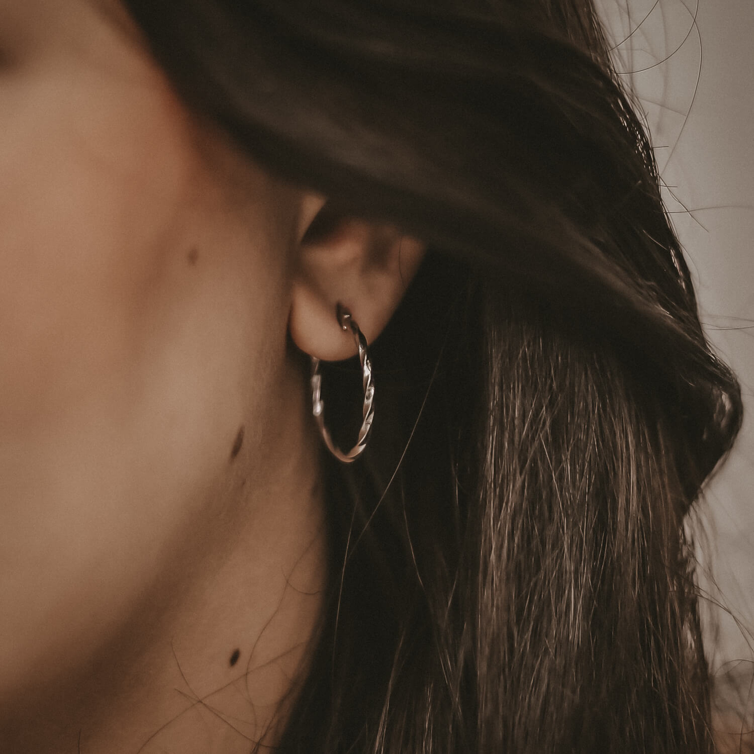 Creole "Marina" - 2,4 cm (Silber) Eulenschnitt