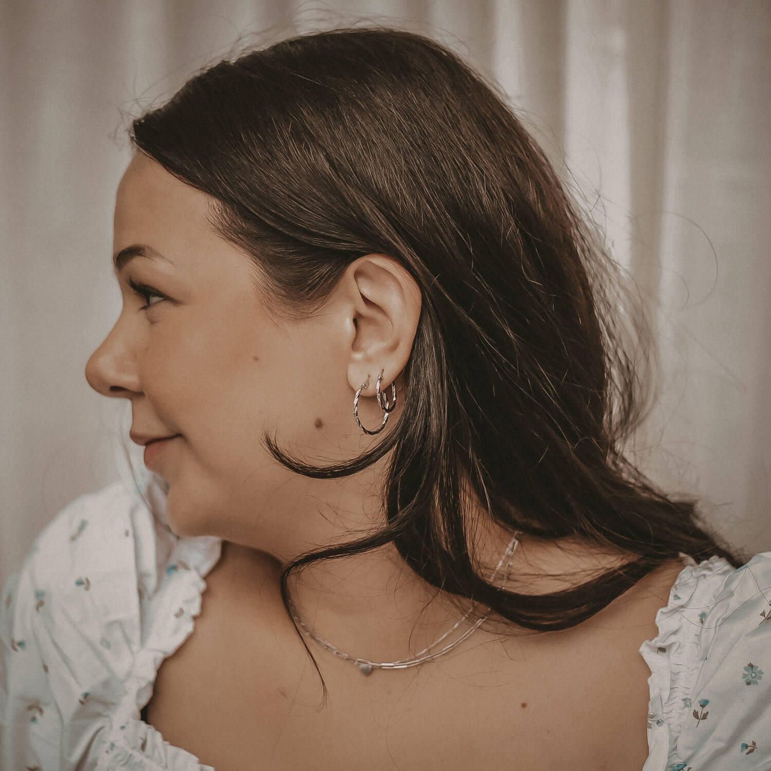 Creole "Marina" - 2,4 cm (Silber) Eulenschnitt