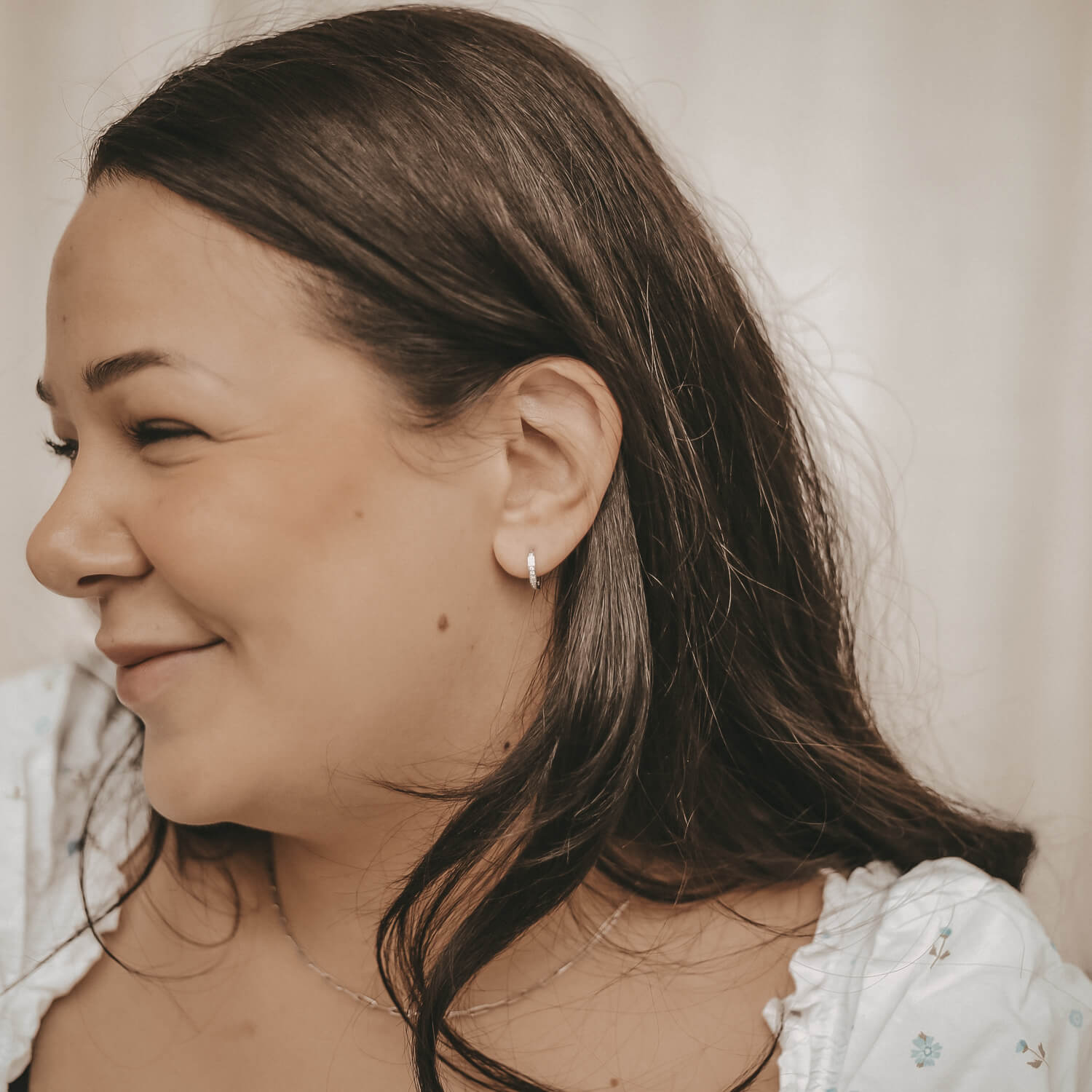 Creole "Lara" - 1,1 cm (Silber) Eulenschnitt