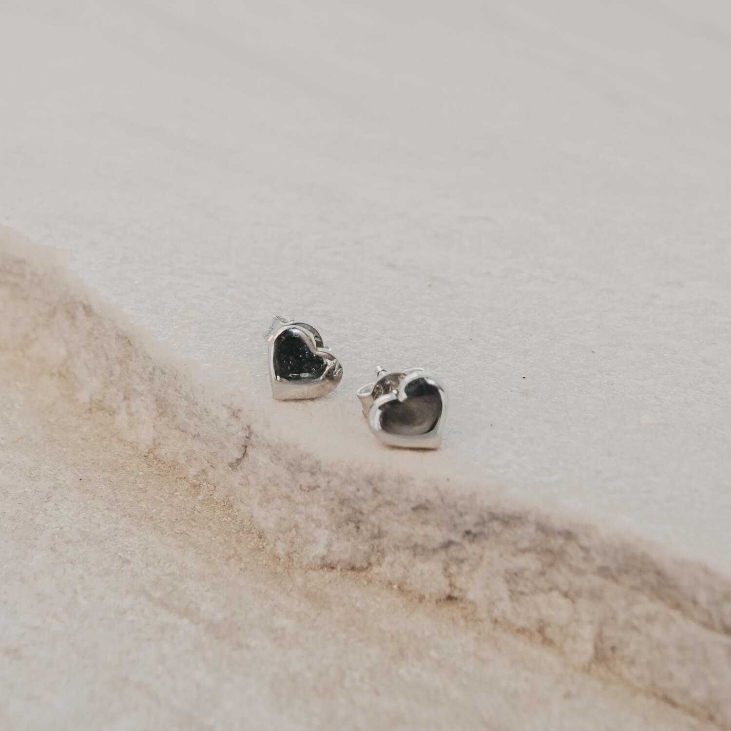 Herz-Ohrstecker "Lia" (Silber) Eulenschnitt