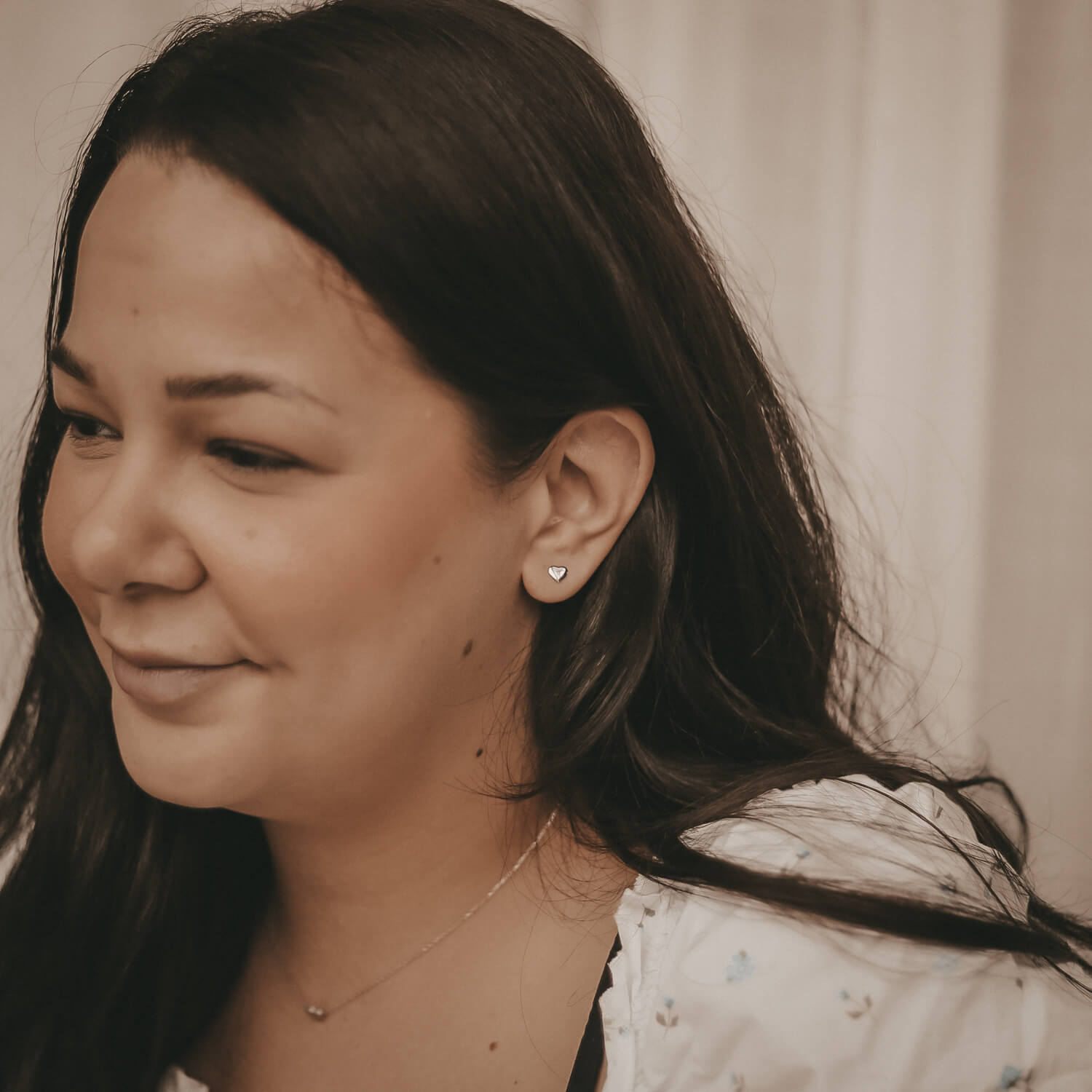 Herz-Ohrstecker "Lia" (Silber) Eulenschnitt