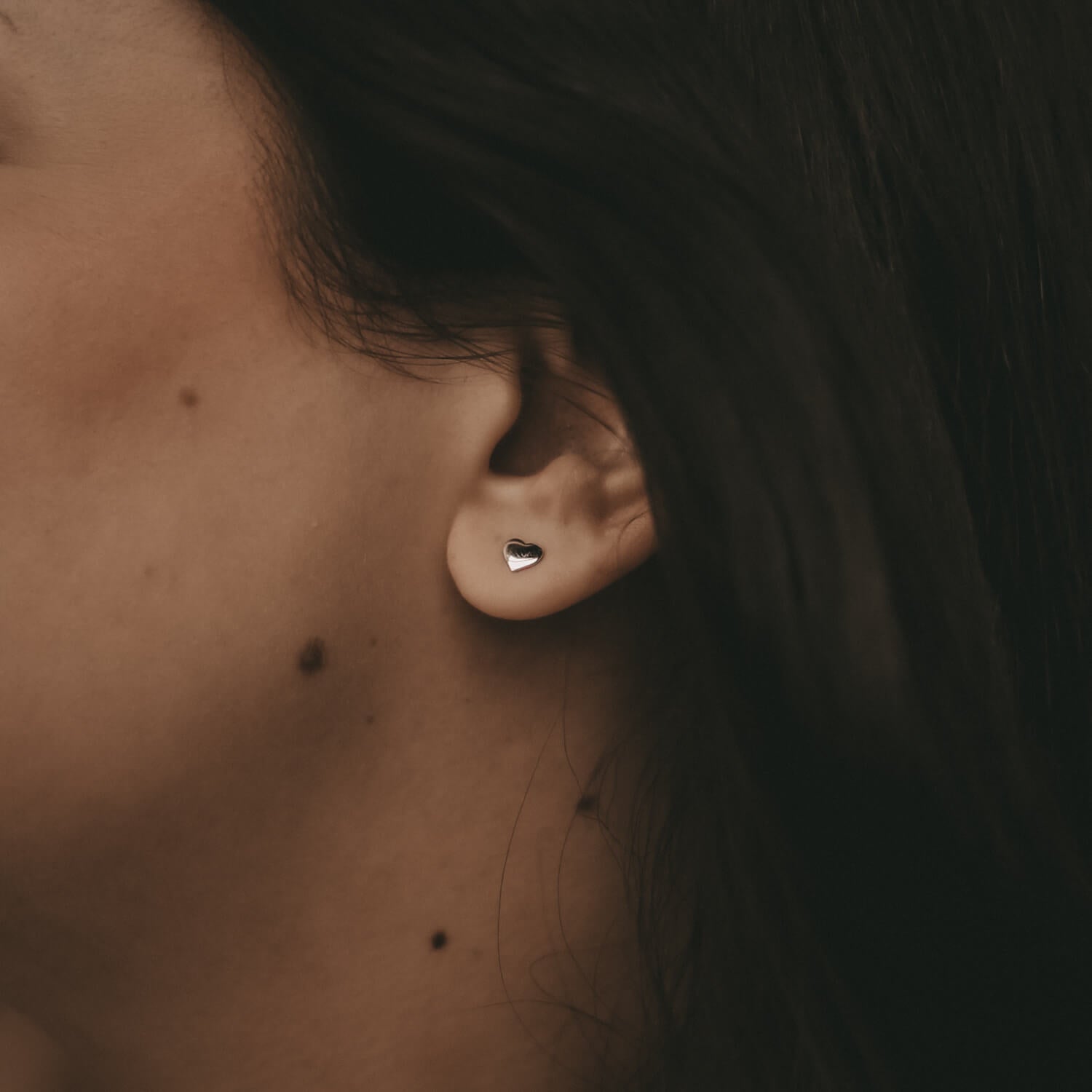 Herz-Ohrstecker "Lia" (Silber) Eulenschnitt